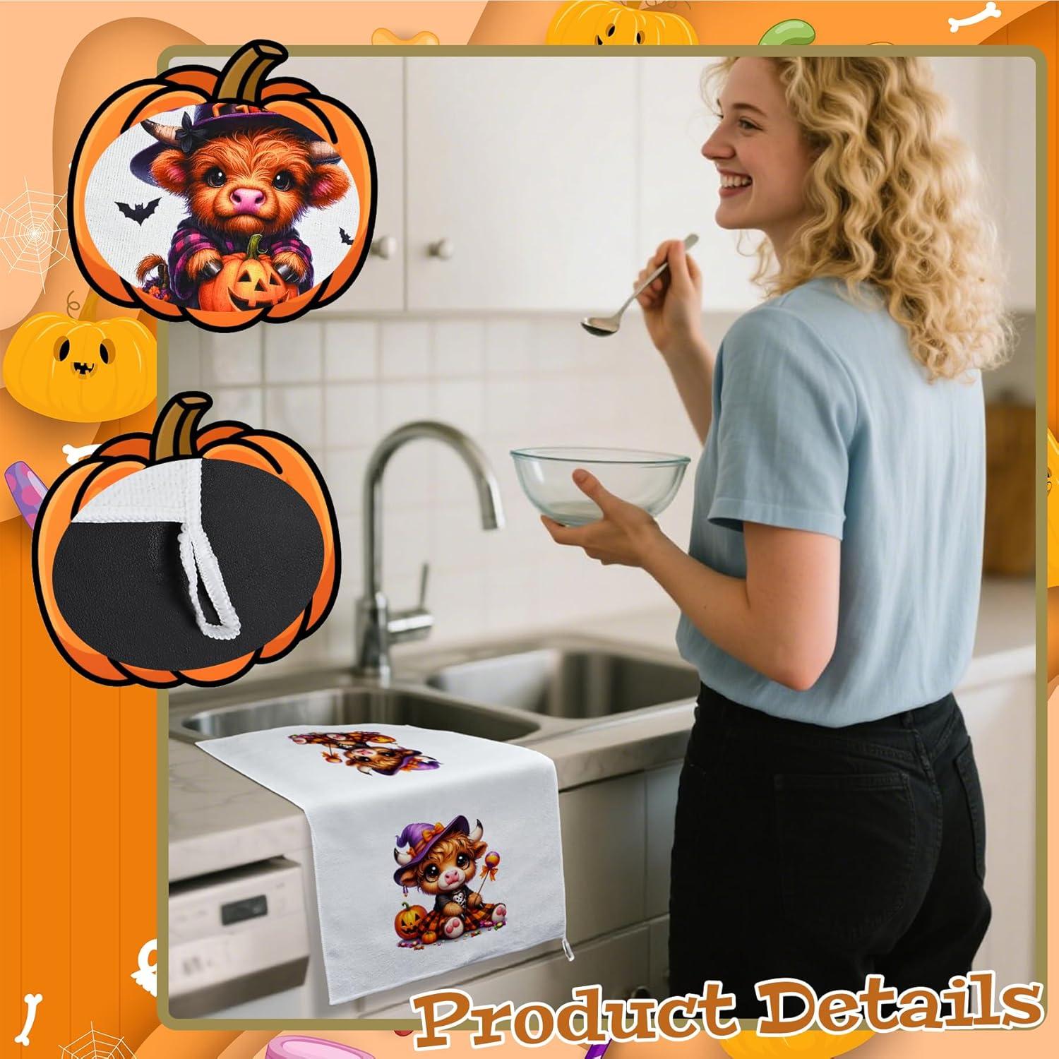 Juego de 6 Toallas de Cocina Halloween Vaca ElasignShopo 40x60cm