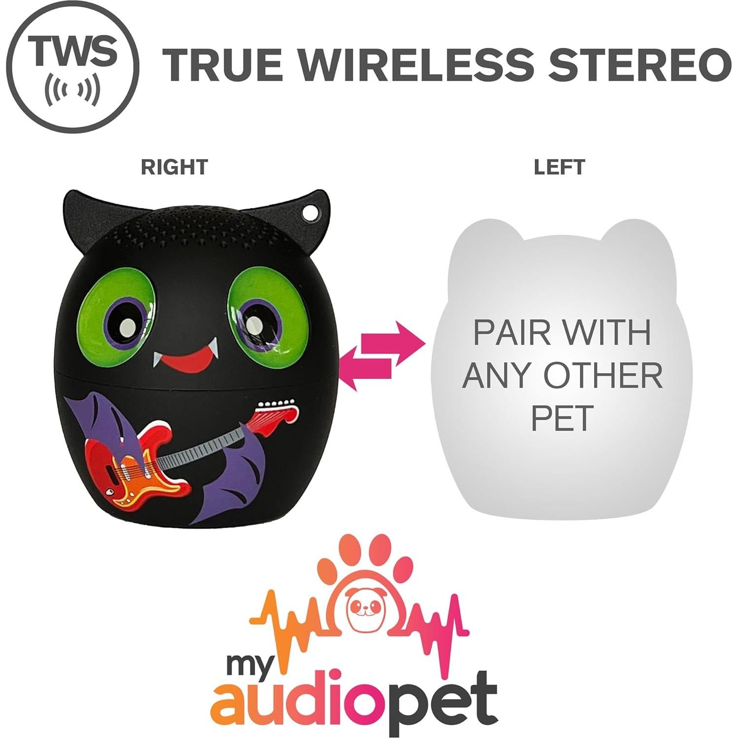 Altavoz Bluetooth Inalámbrico Mi Audio Mascota Murciélago Negro