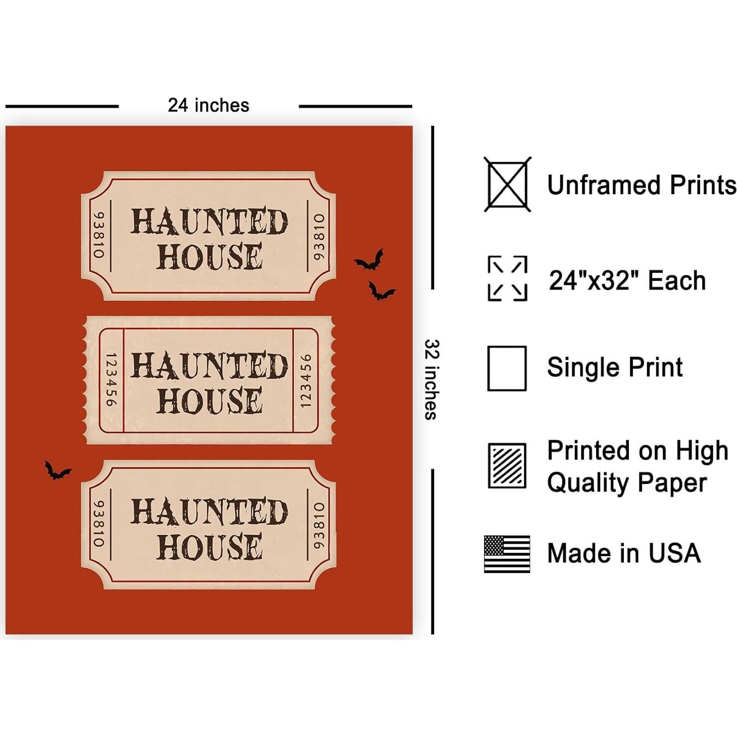 Póster Casa Embrujada 24x32 cm - Arte Minimalista Halloween