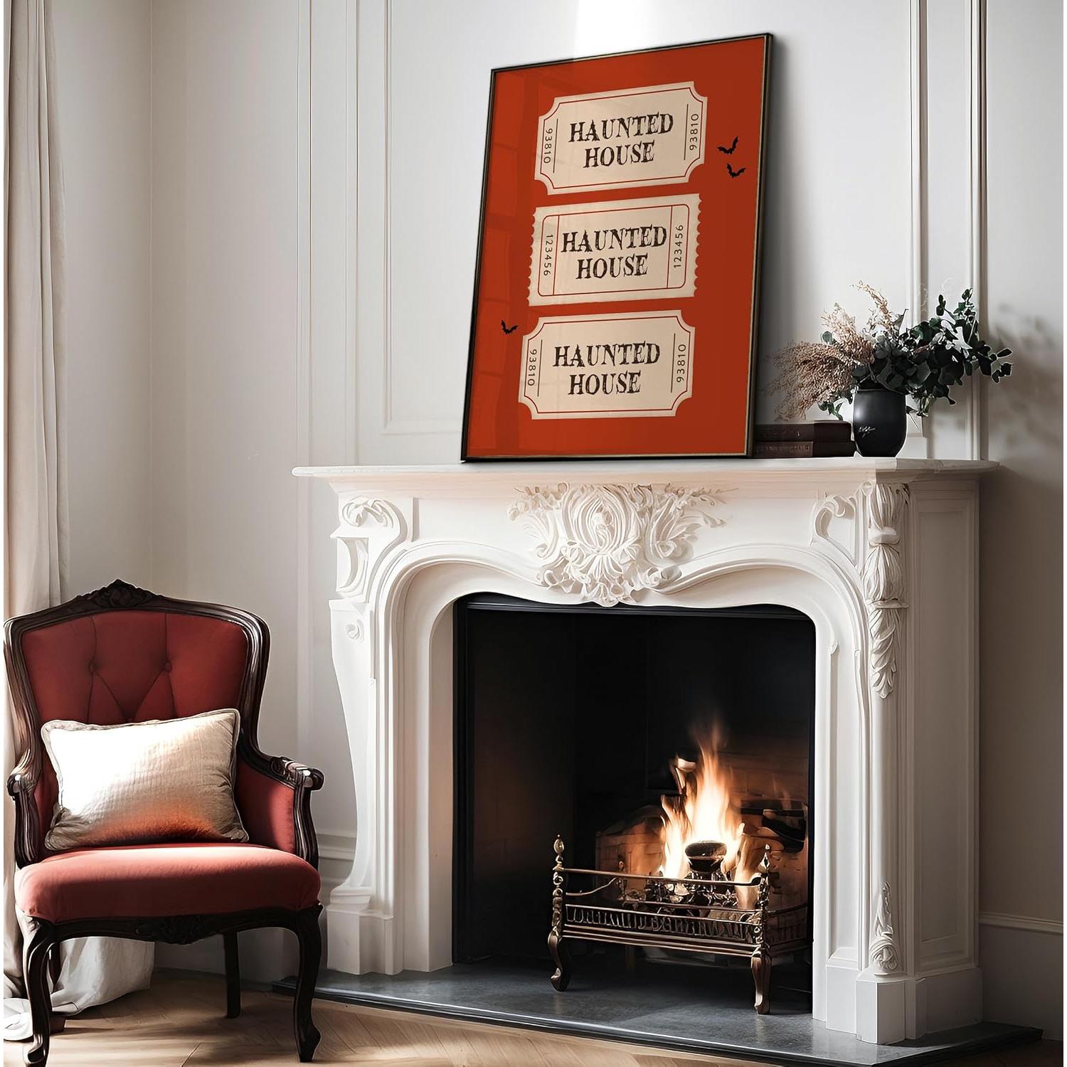 Póster Casa Embrujada 24x32 cm - Arte Minimalista Halloween