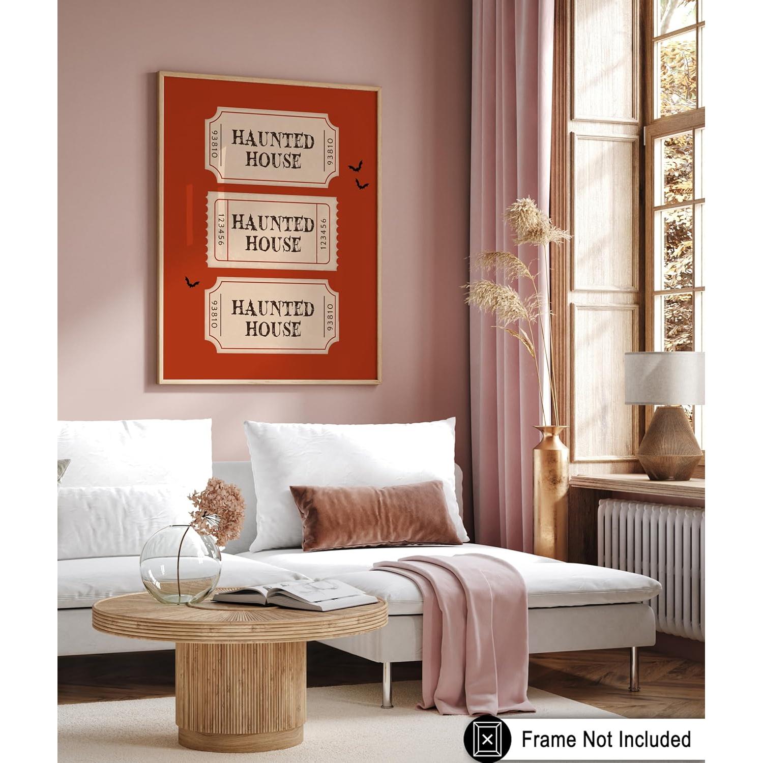 Póster Casa Embrujada 24x32 cm - Arte Minimalista Halloween