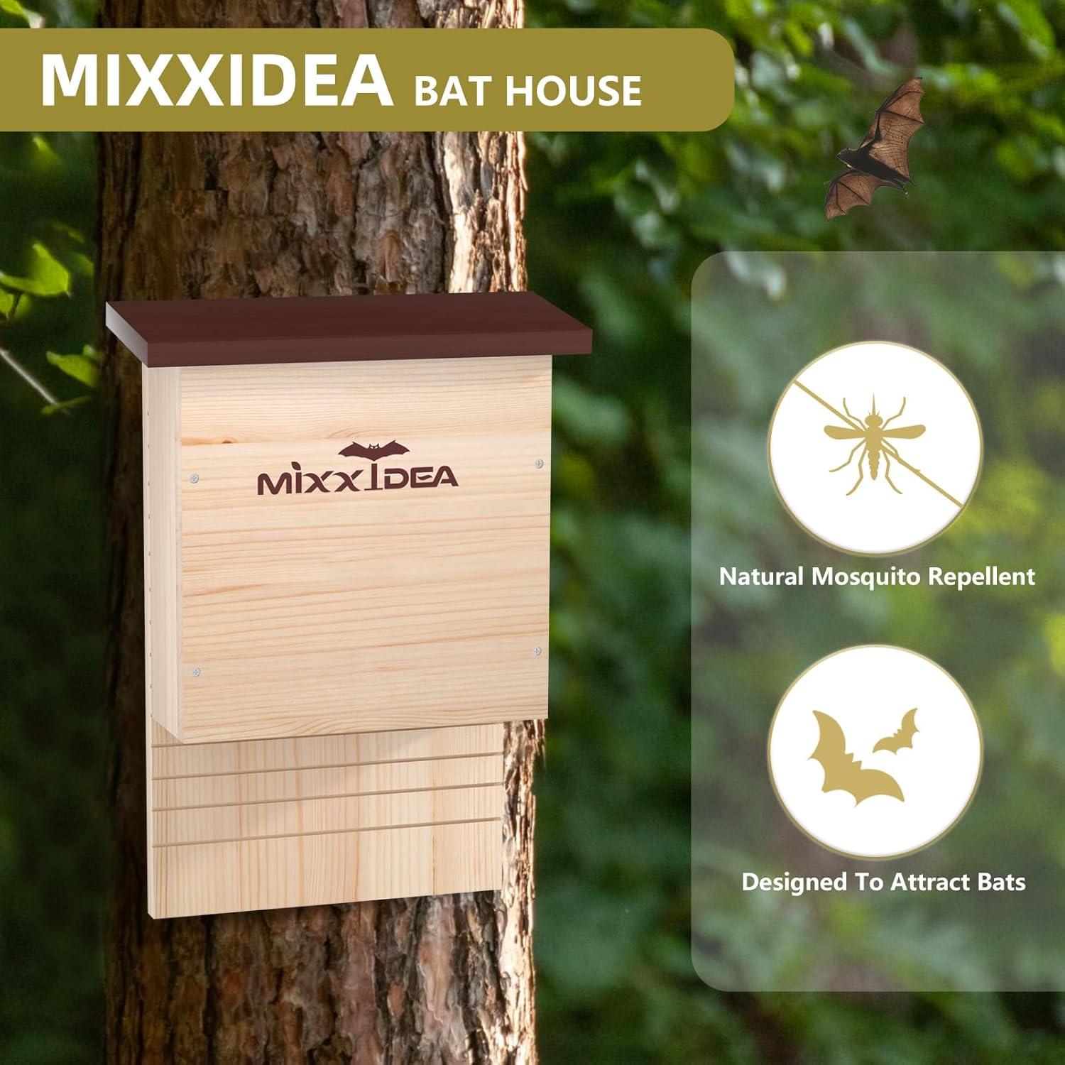 Casa de Murciélagos MIXXIDEA Doble Cámara Madera de Cedro