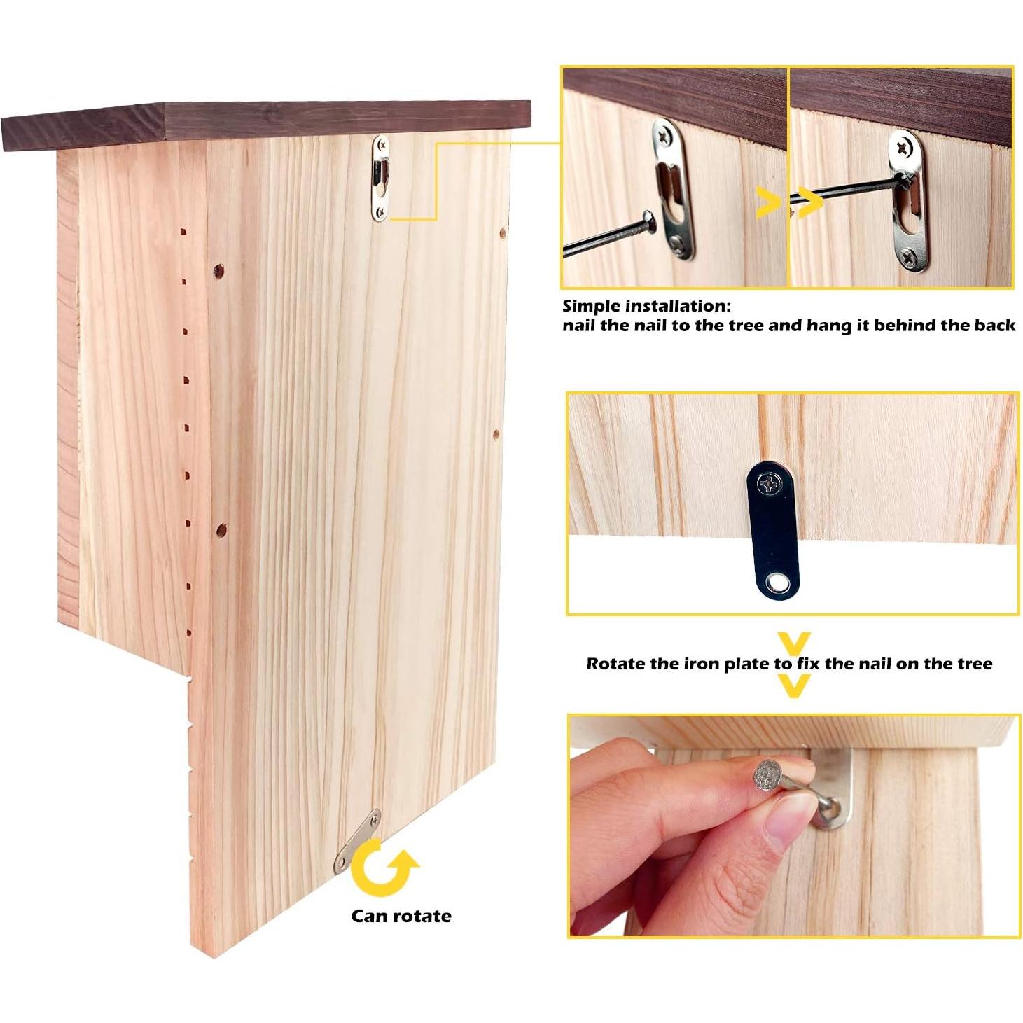 Casa de Murciélagos MIXXIDEA Doble Cámara Madera de Cedro