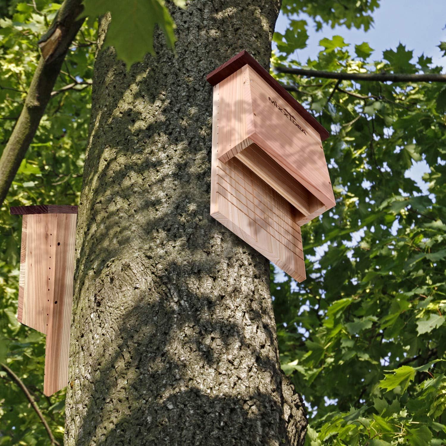 Casa de Murciélagos MIXXIDEA Doble Cámara Madera de Cedro