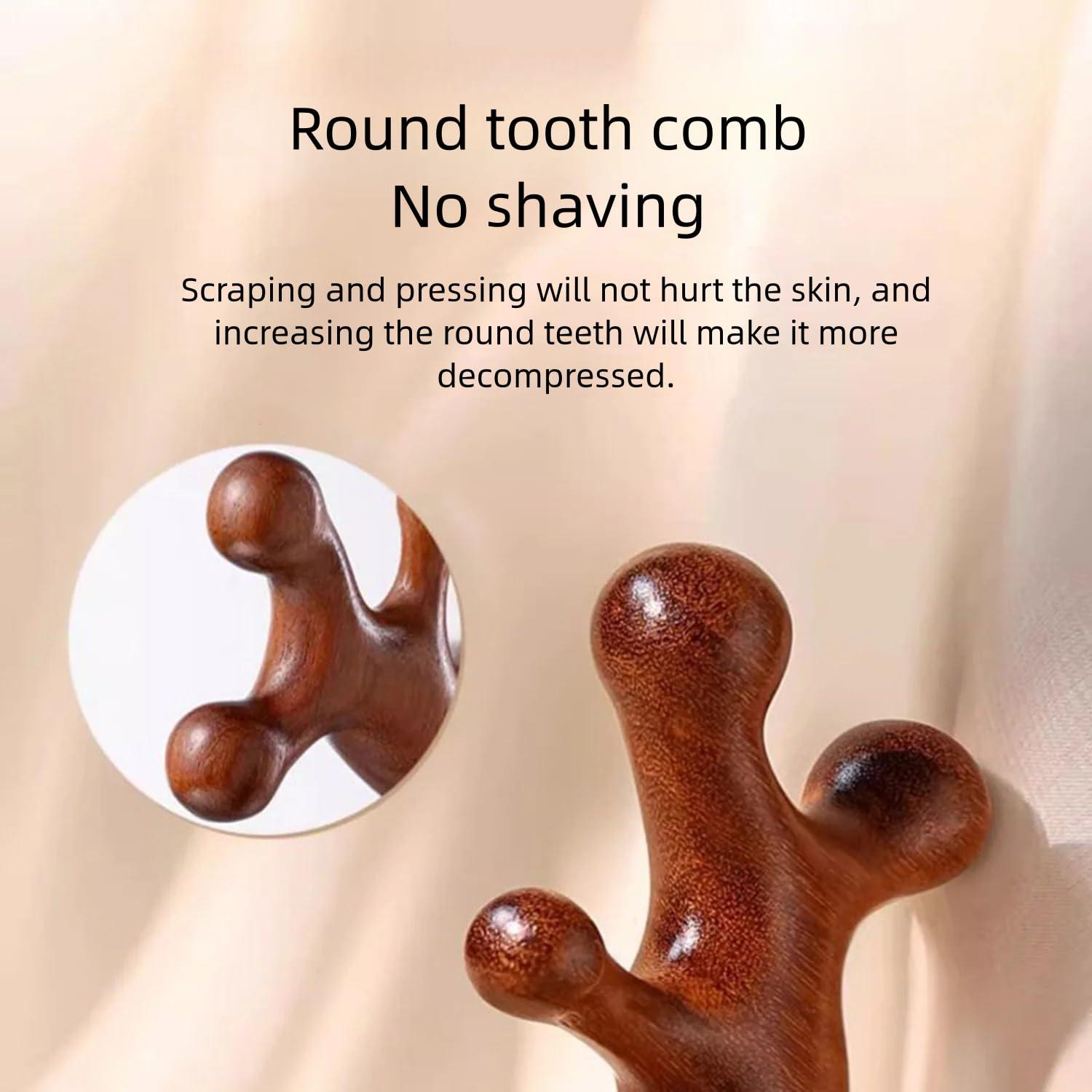 Peine de Masaje de Sándalo Verde BoAn - Gua Sha para Cuero Cabelludo