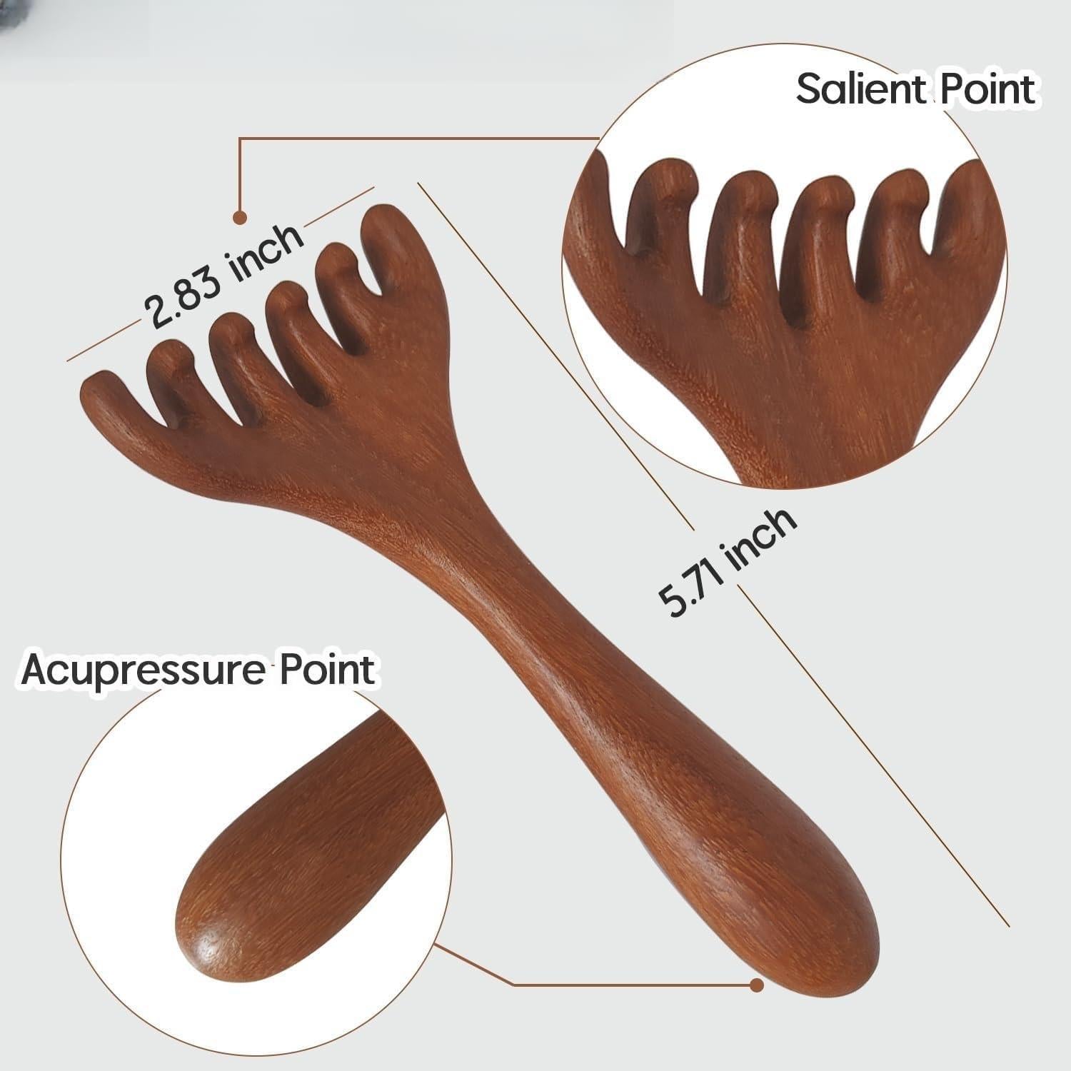 Peine Masajeador de Cuero Cabelludo de Madera WSIOKYW 2 Piezas