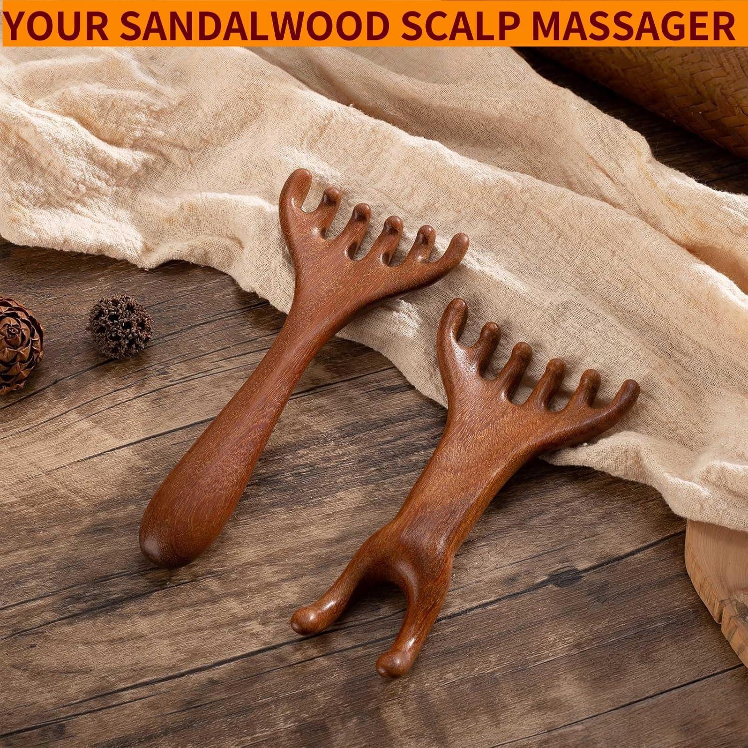 Peine Masajeador de Cuero Cabelludo de Madera WSIOKYW 2 Piezas