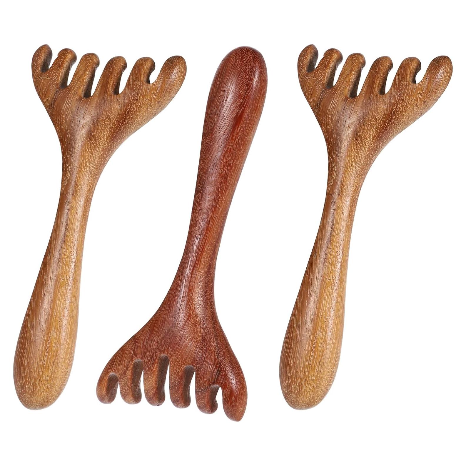 Masajeador de Cuero Cabelludo de Madera BOHUIZ - 3 Piezas