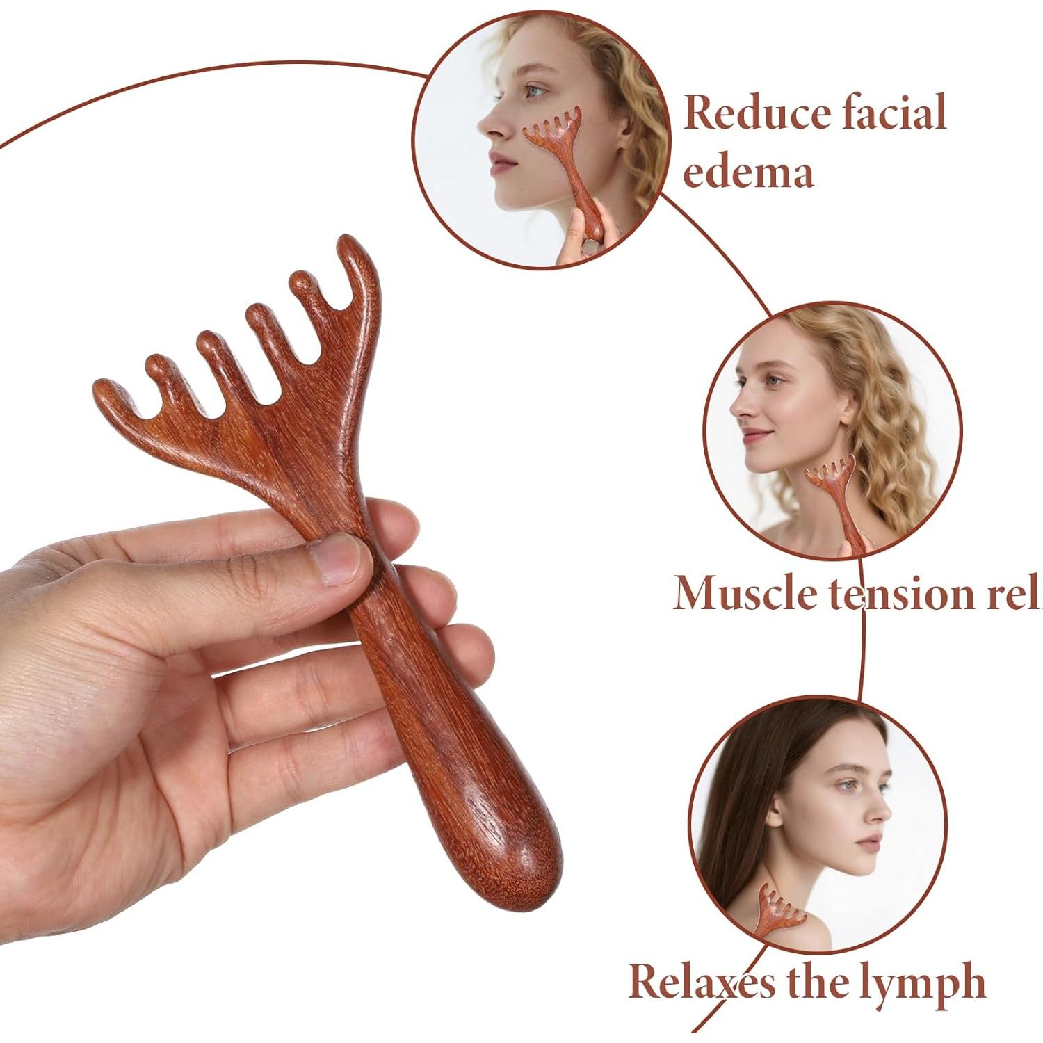 Masajeador de Cuero Cabelludo de Madera BOHUIZ - 3 Piezas