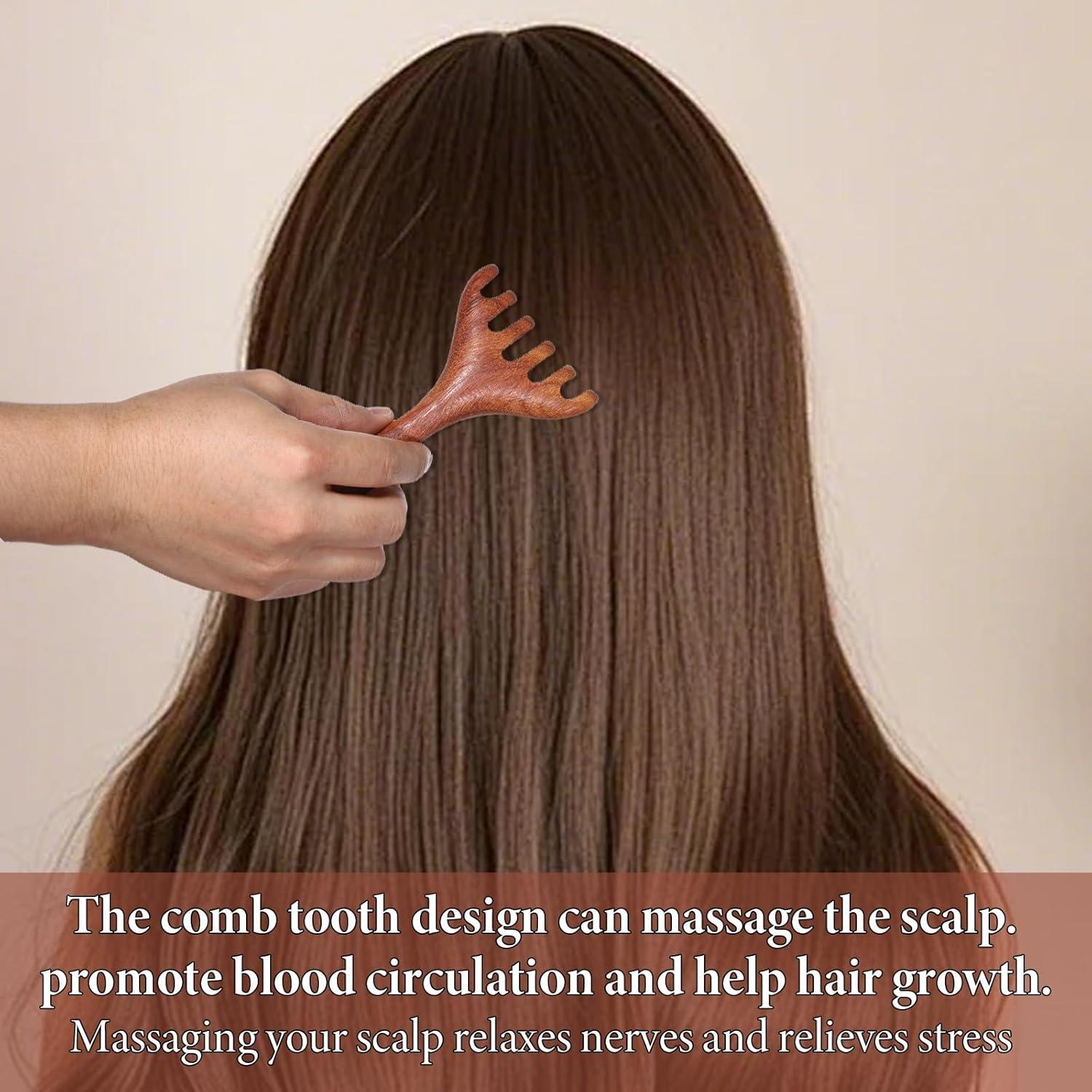 Masajeador de Cuero Cabelludo de Madera BOHUIZ - 3 Piezas