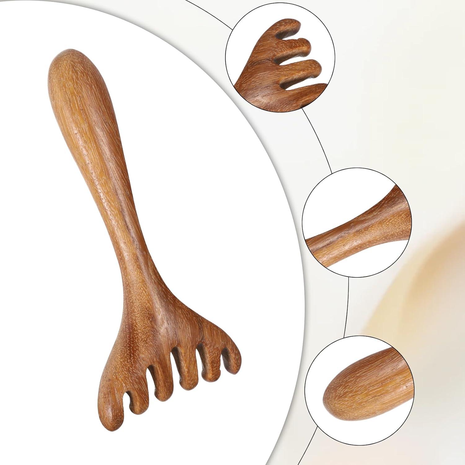 Masajeador de Cuero Cabelludo de Madera BOHUIZ - 3 Piezas