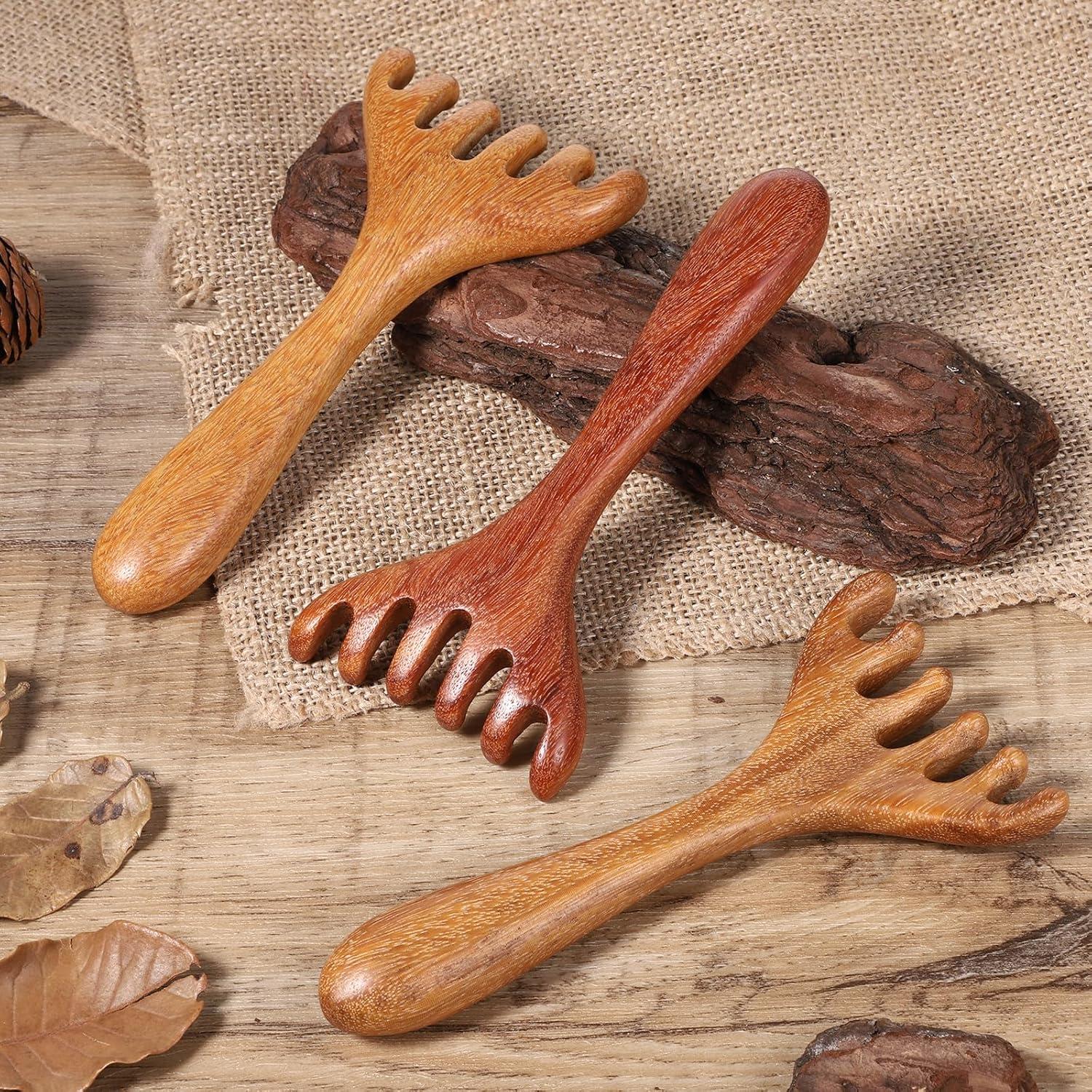 Masajeador de Cuero Cabelludo de Madera BOHUIZ - 3 Piezas