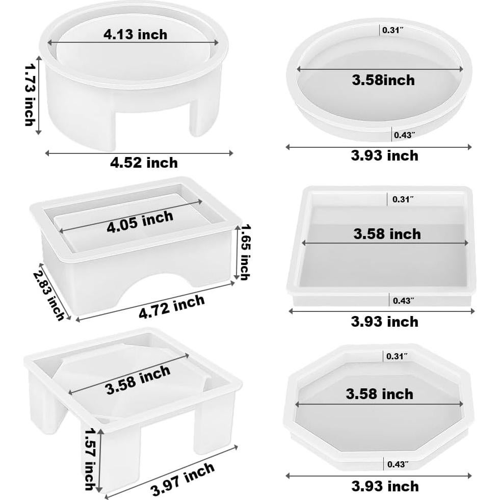 Set de 8 Moldes de Silicona para Posavasos ResinWorld