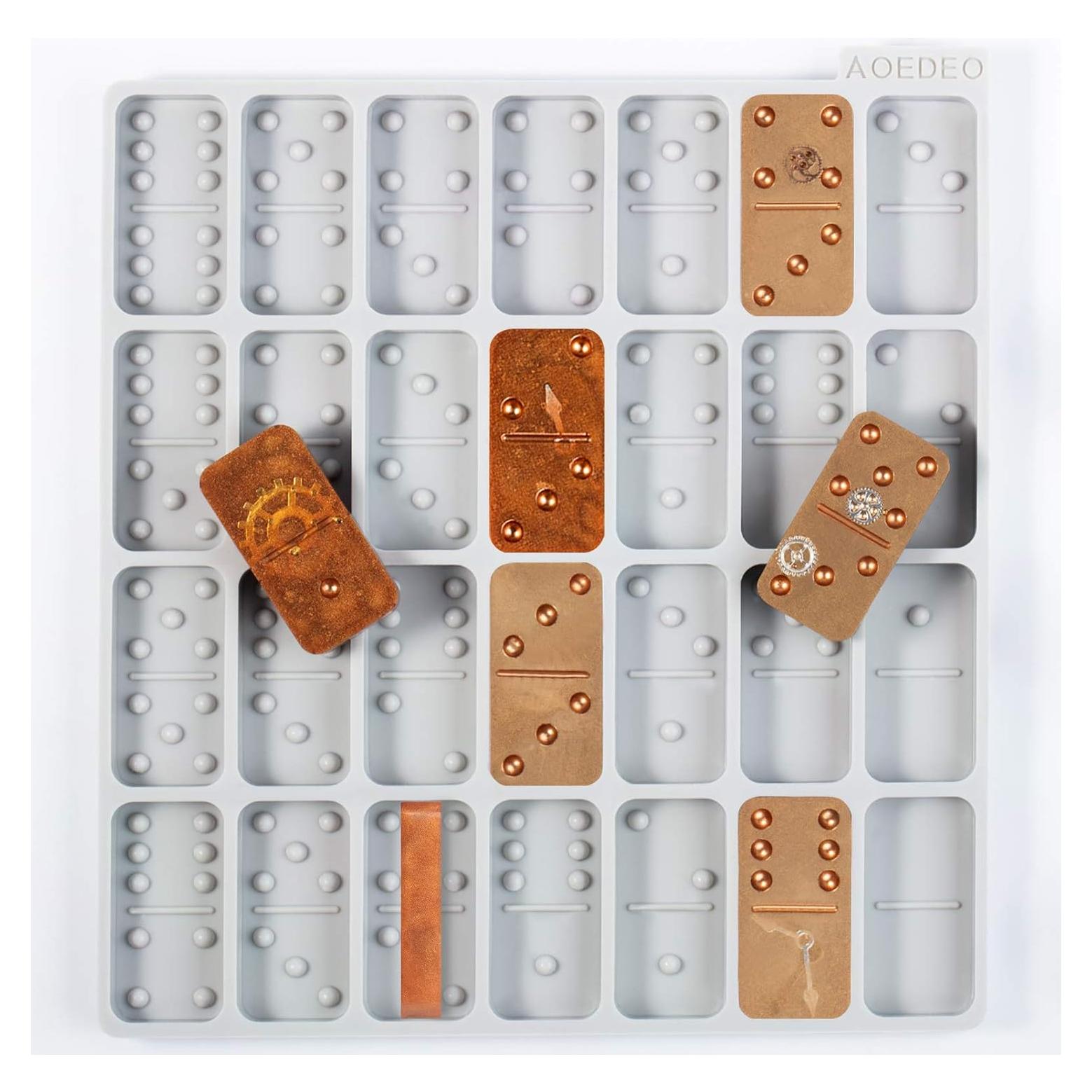 Molde de Dominó de Silicona AOEDEO Redondo 5.08x2.54 cm