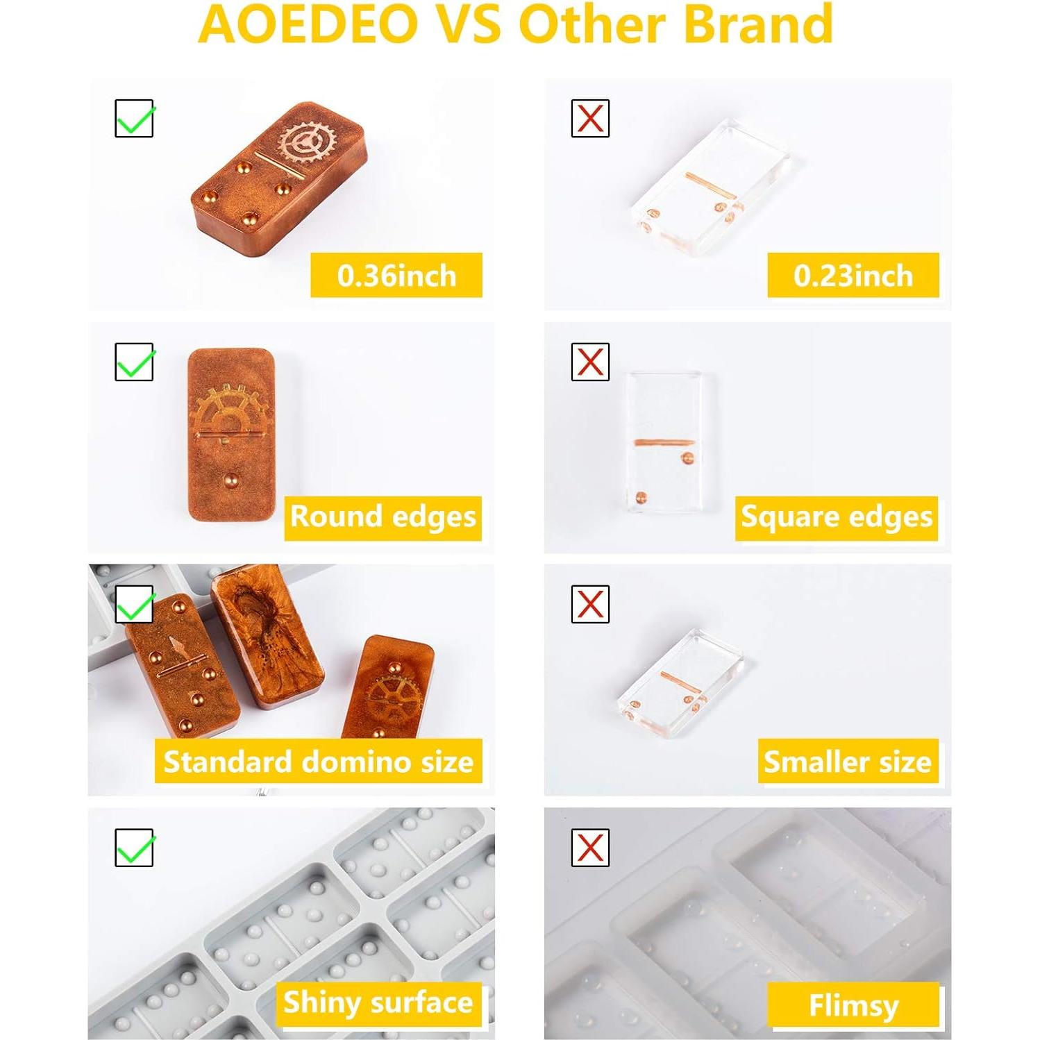 Molde de Dominó de Silicona AOEDEO Redondo 5.08x2.54 cm
