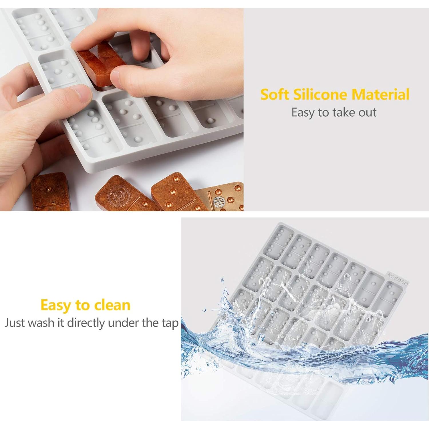 Molde de Dominó de Silicona AOEDEO Redondo 5.08x2.54 cm