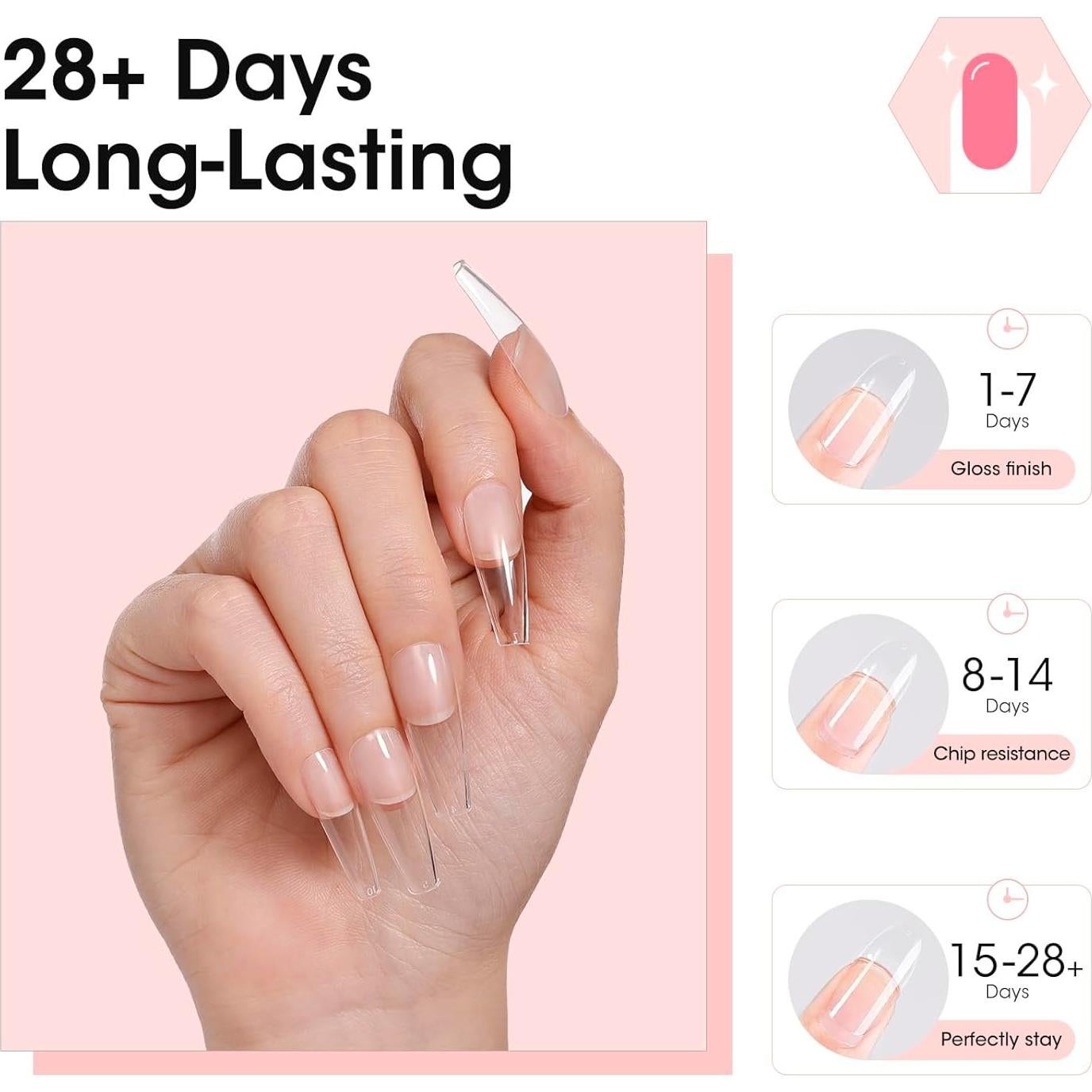 Gellen Set de 2 Pegamentos de Gel Sólido para Uñas 30g