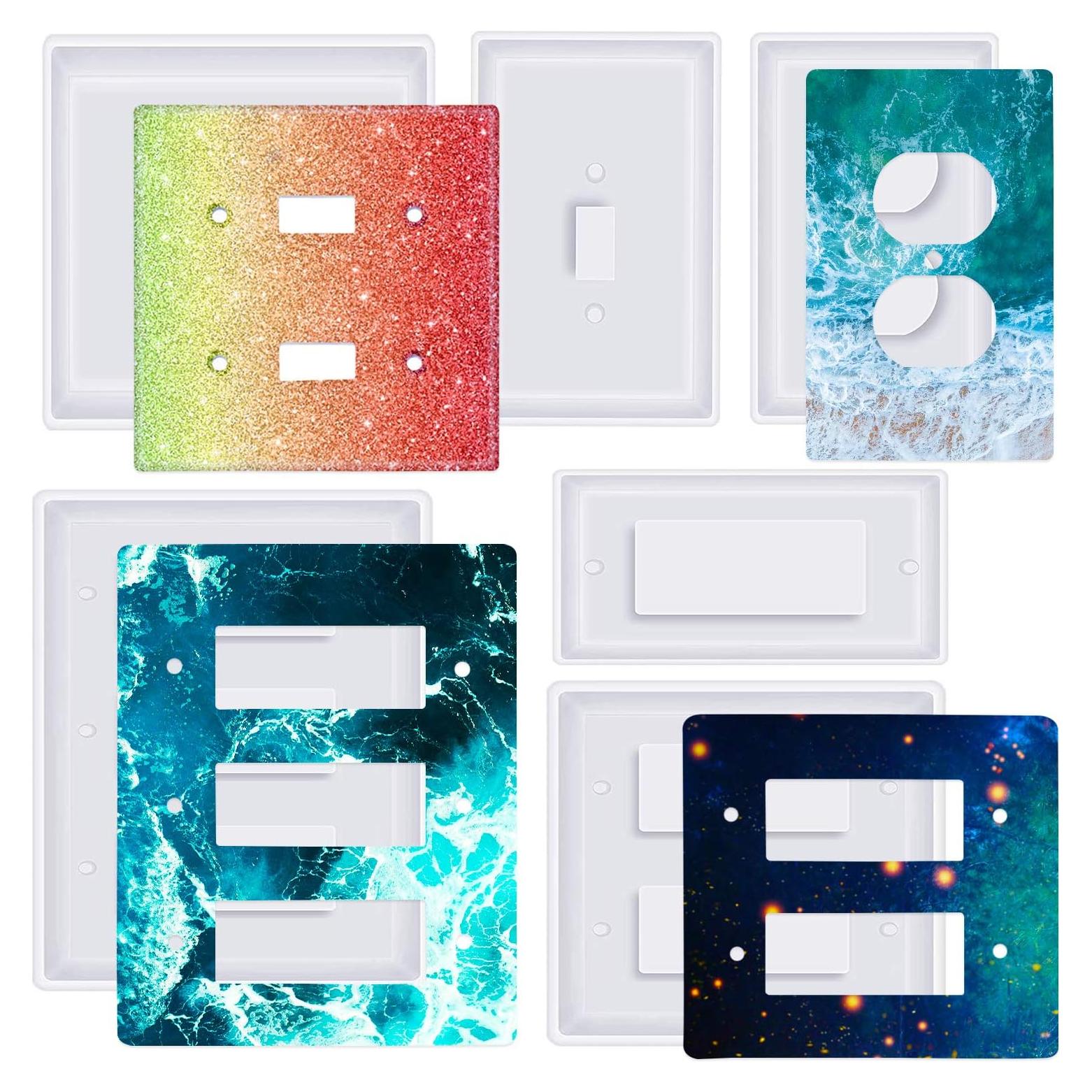 Molde de Resina para Cubierta de Interruptor de Luz Moukiween - 6 Piezas