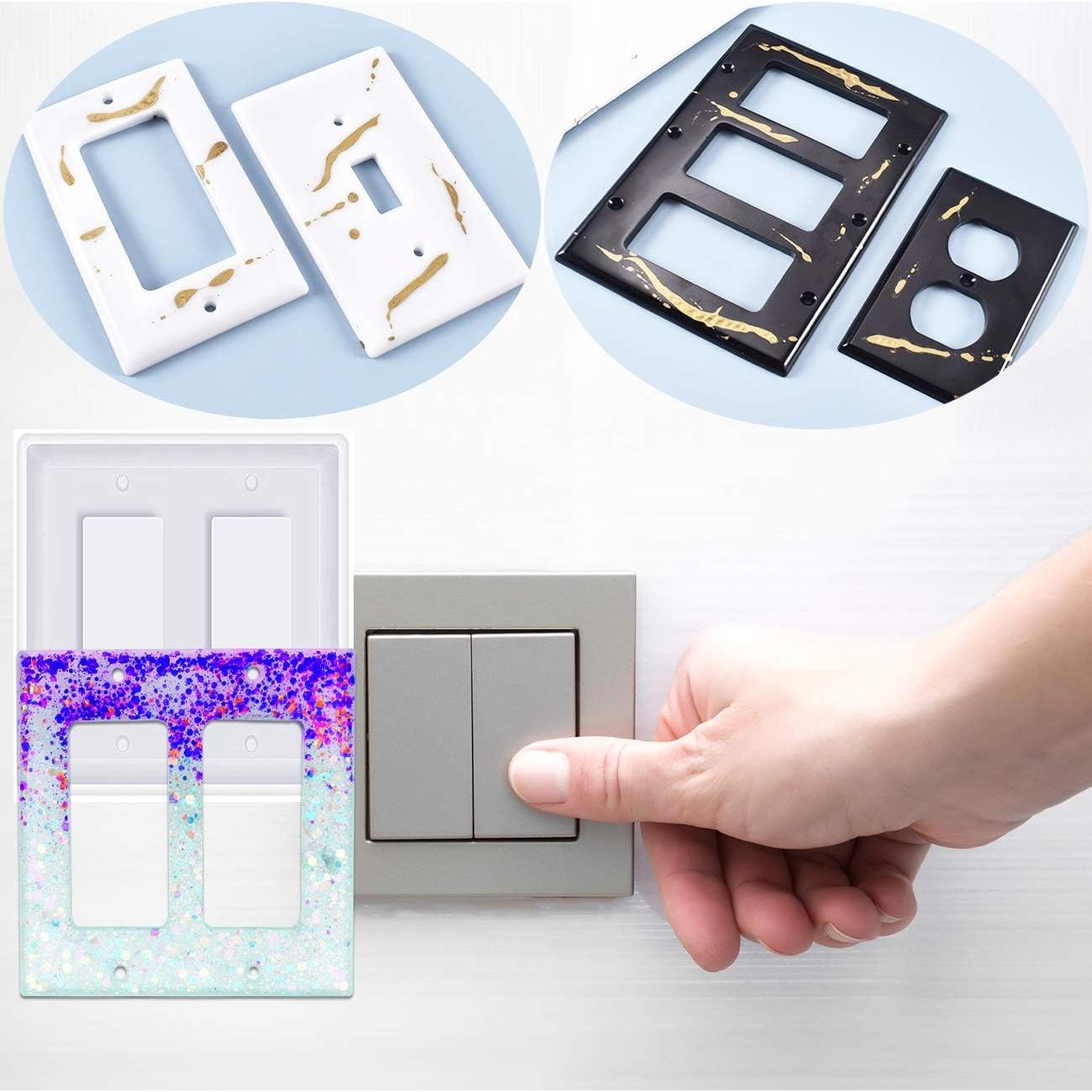 Molde de Resina para Cubierta de Interruptor de Luz Moukiween - 6 Piezas