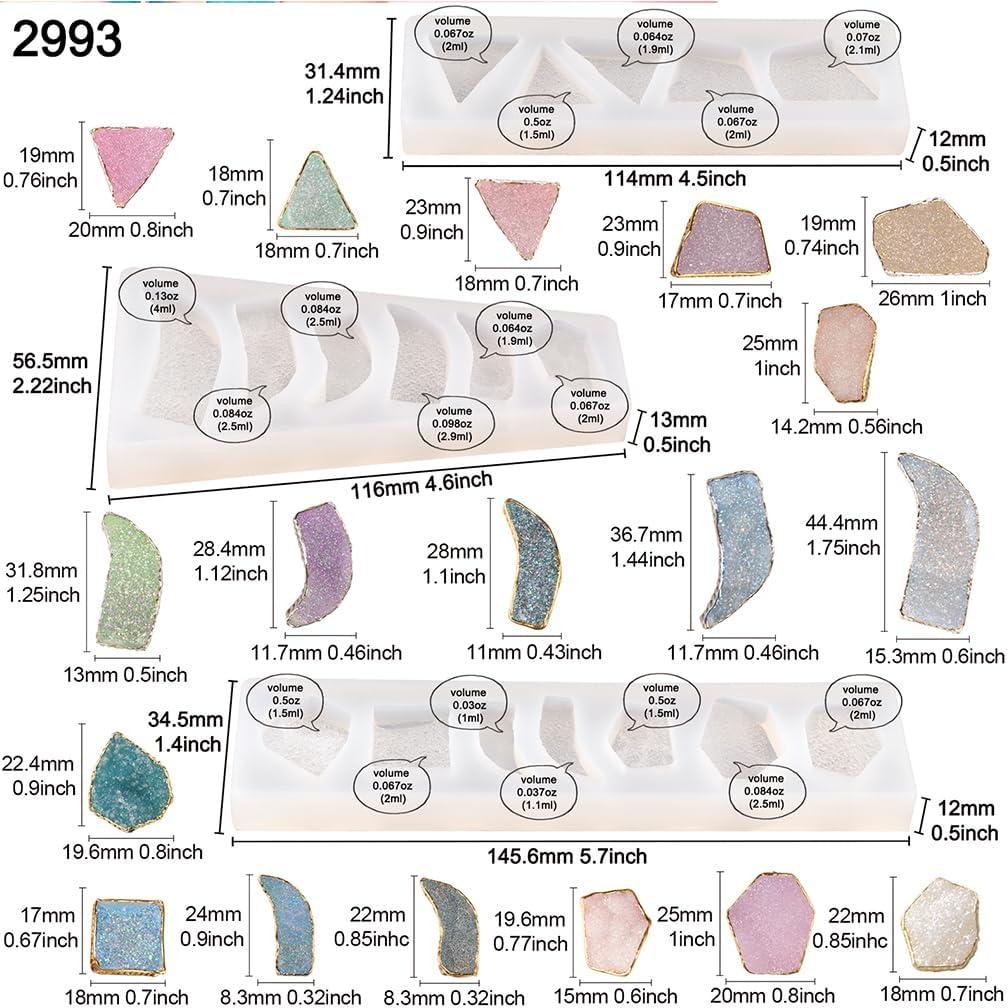 Conjunto de Moldes de Silicona FUNSHOWCASE para Joyería 33 Formas