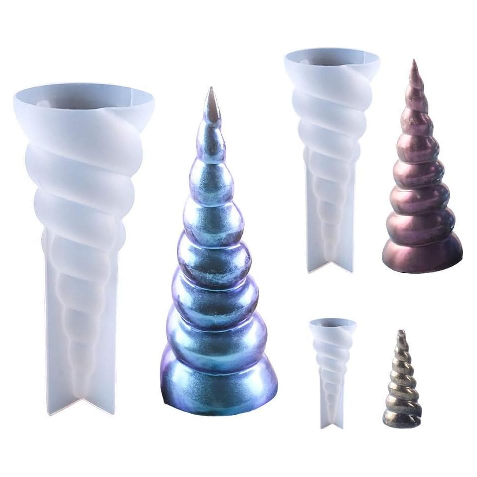 Juego de 3 Moldes de Silicona Cuerno de Unicornio ResinPro