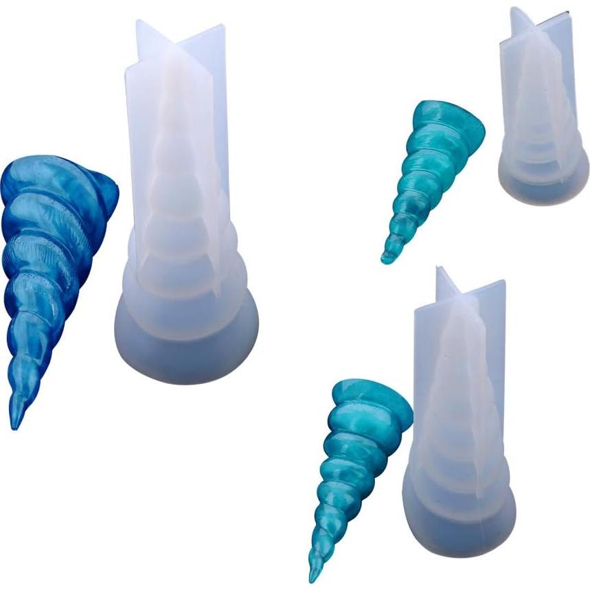 Juego de 3 Moldes de Silicona Cuerno de Unicornio ResinPro