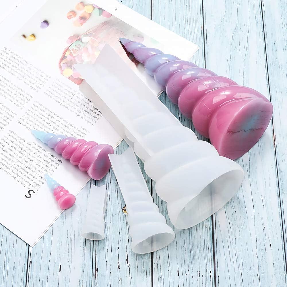 Juego de 3 Moldes de Silicona Cuerno de Unicornio ResinPro