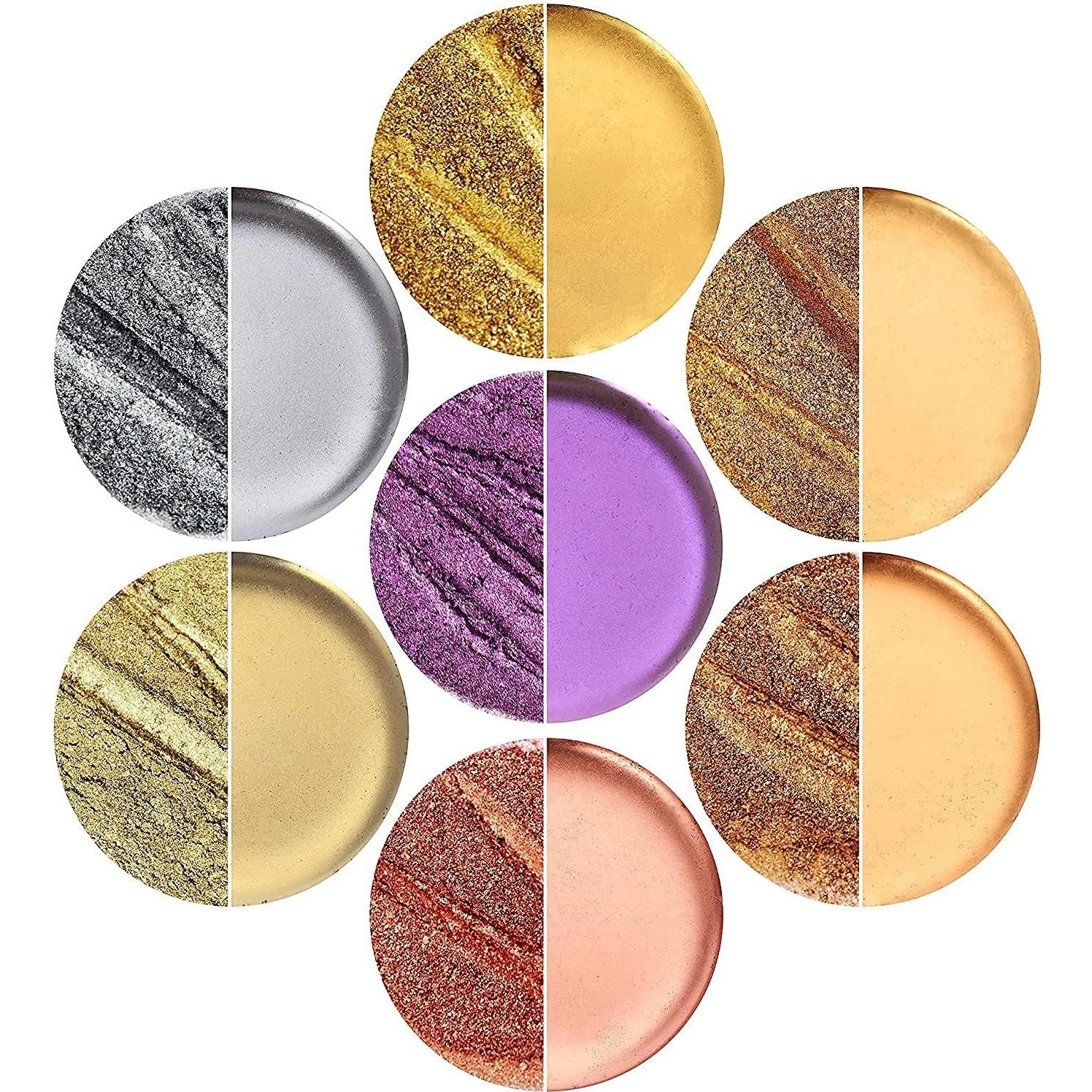 TECHAROOZ Polvo de Pigmento Metálico 7x20ml para Manualidades