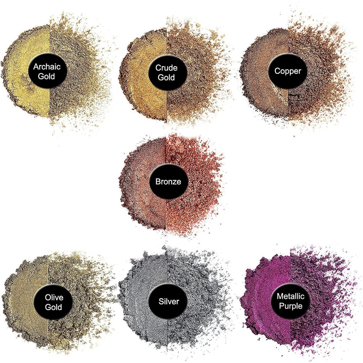 TECHAROOZ Polvo de Pigmento Metálico 7x20ml para Manualidades