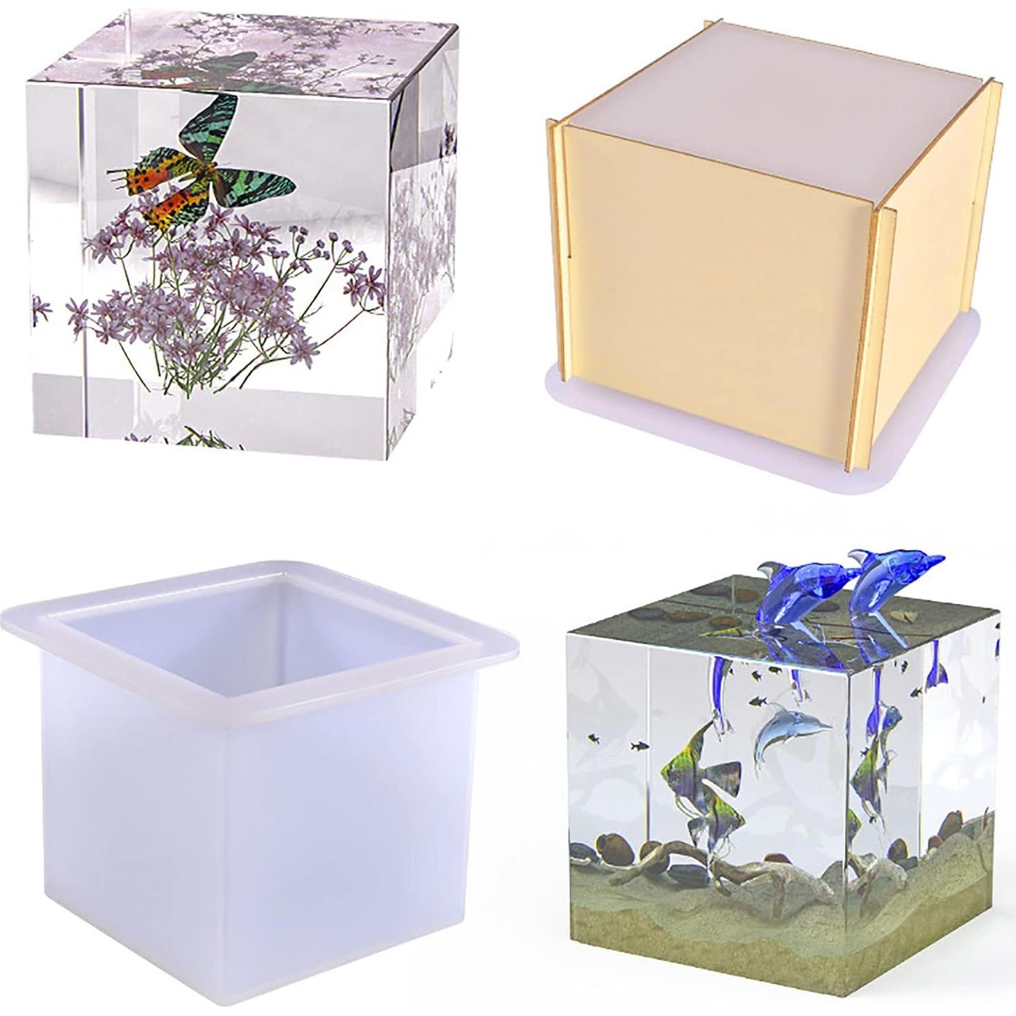 Molde de Silicona Cuadrado Qinlunuho 8 cm para Resina DIY