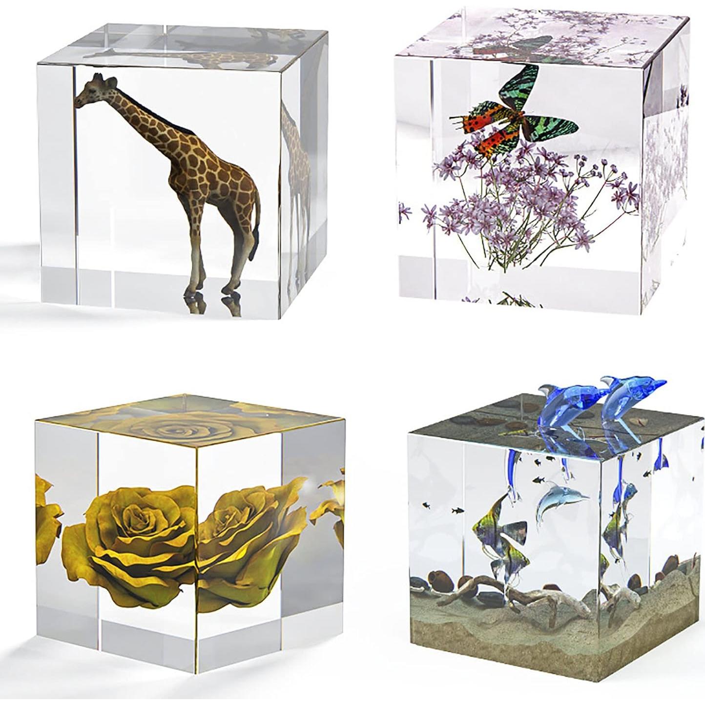 Molde de Silicona Cuadrado Qinlunuho 8 cm para Resina DIY