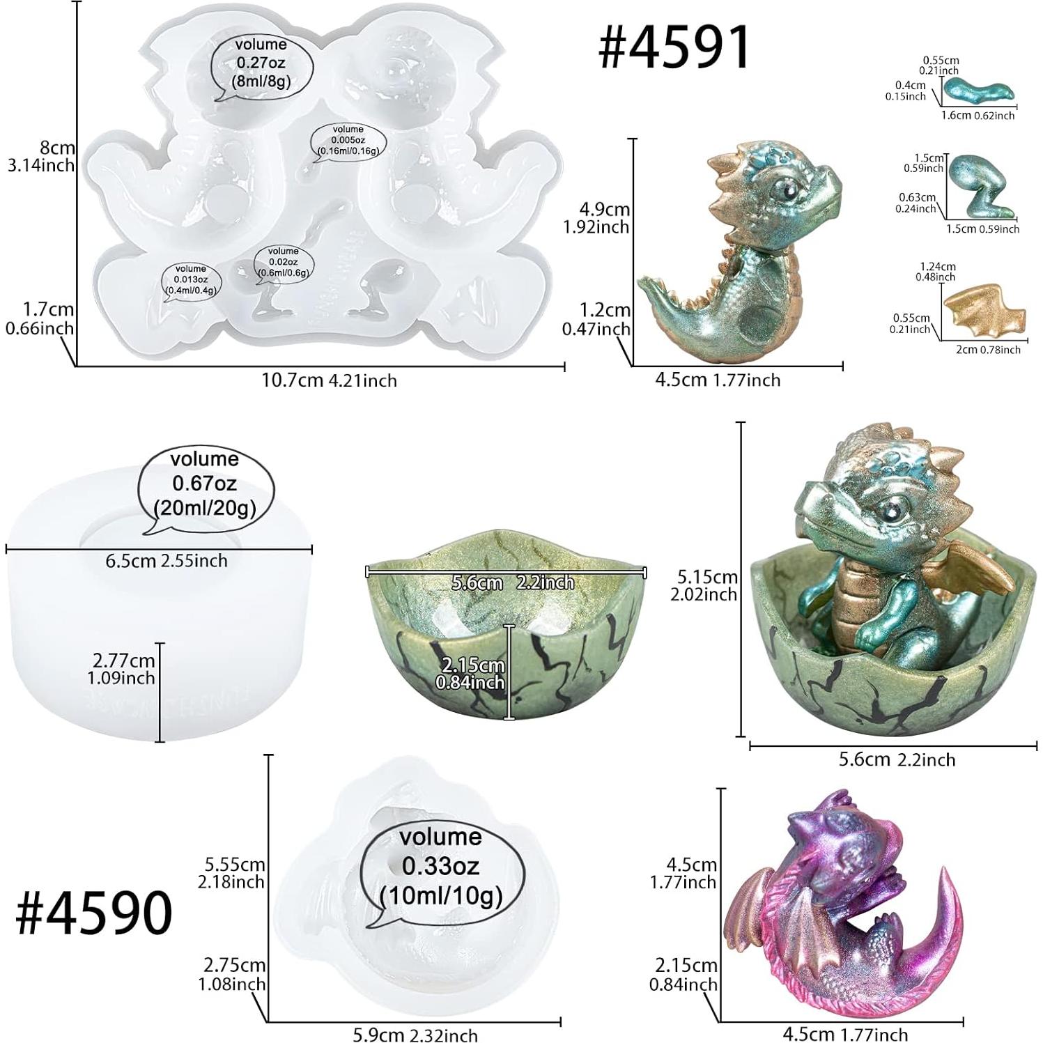 Set de Moldes de Silicona Dragón Bebé FUNSHOWCASE - 3 Piezas