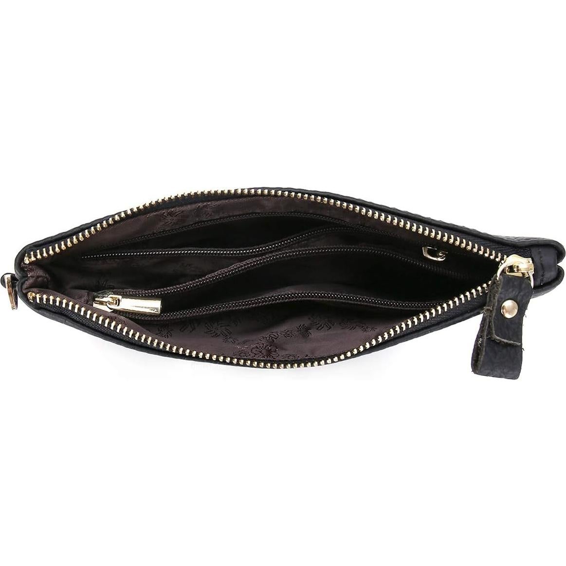 Bolso de Mano de Cuero imeetu Negro con Muñequera