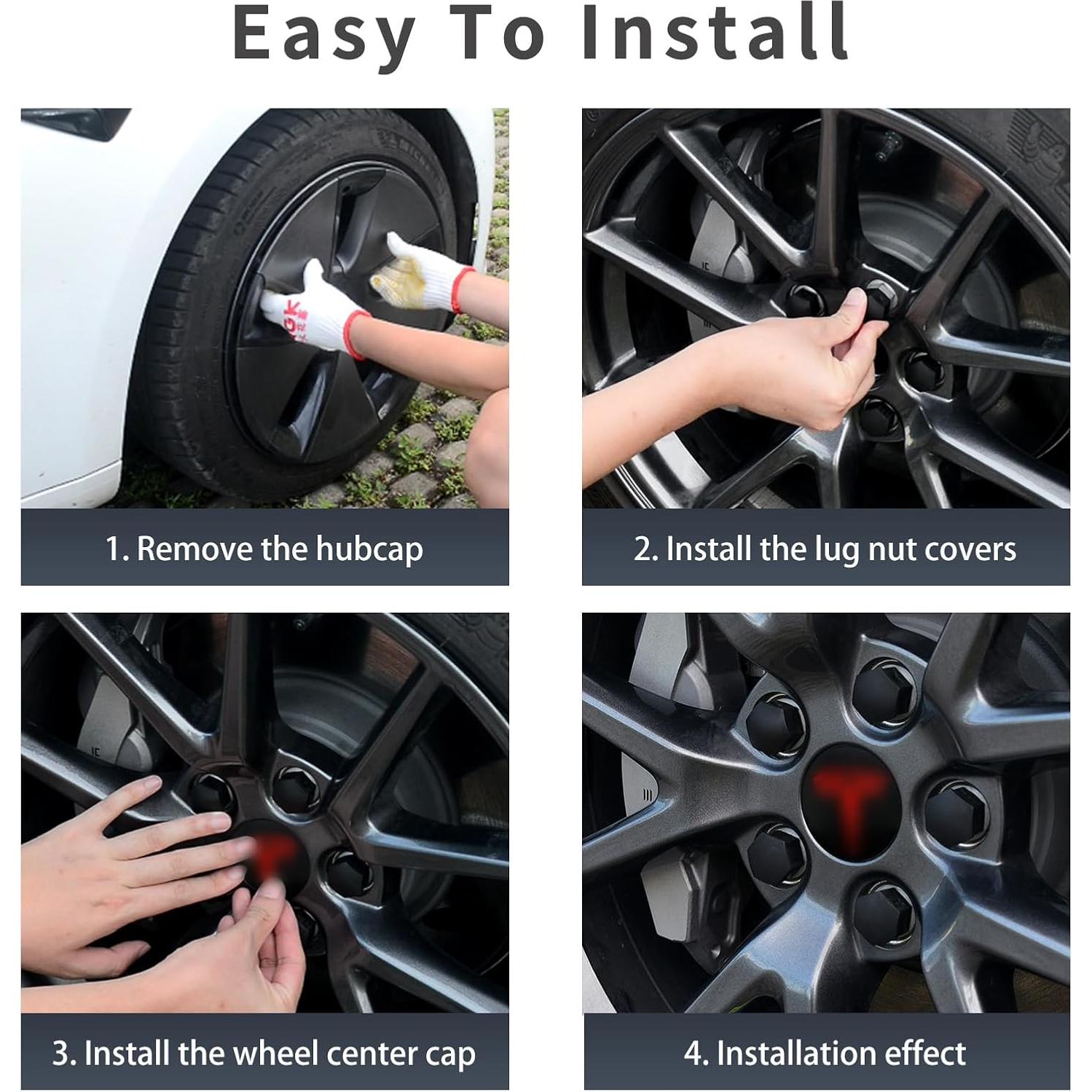 Kit de Tapas Centrales de Rueda Tesla Model 3 y Y - Powlamks