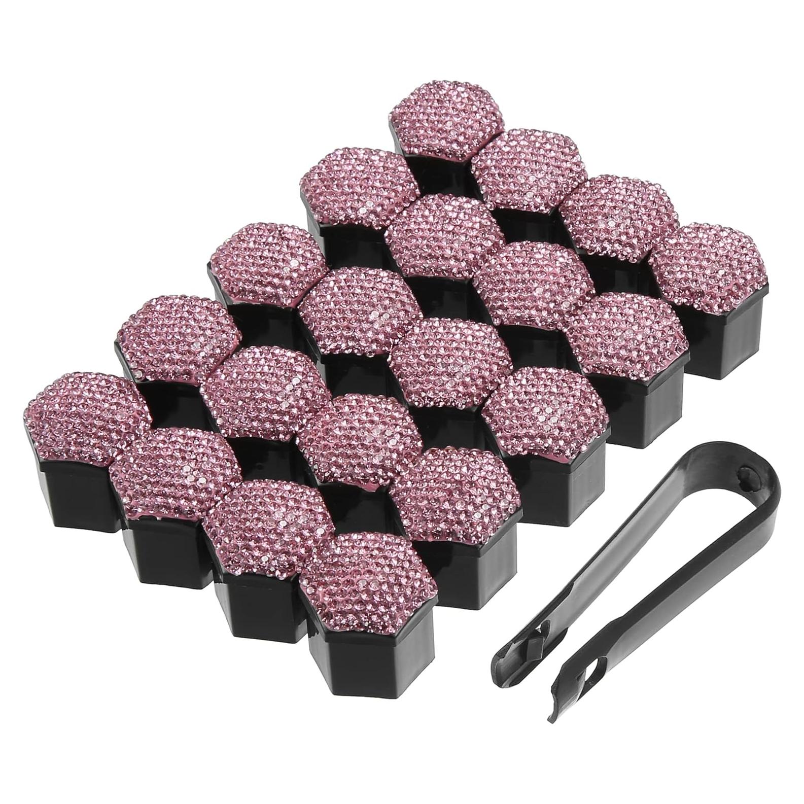 Cubiertas de Tuercas de Rueda X AUTOHAUX 21mm Rosa 20pcs