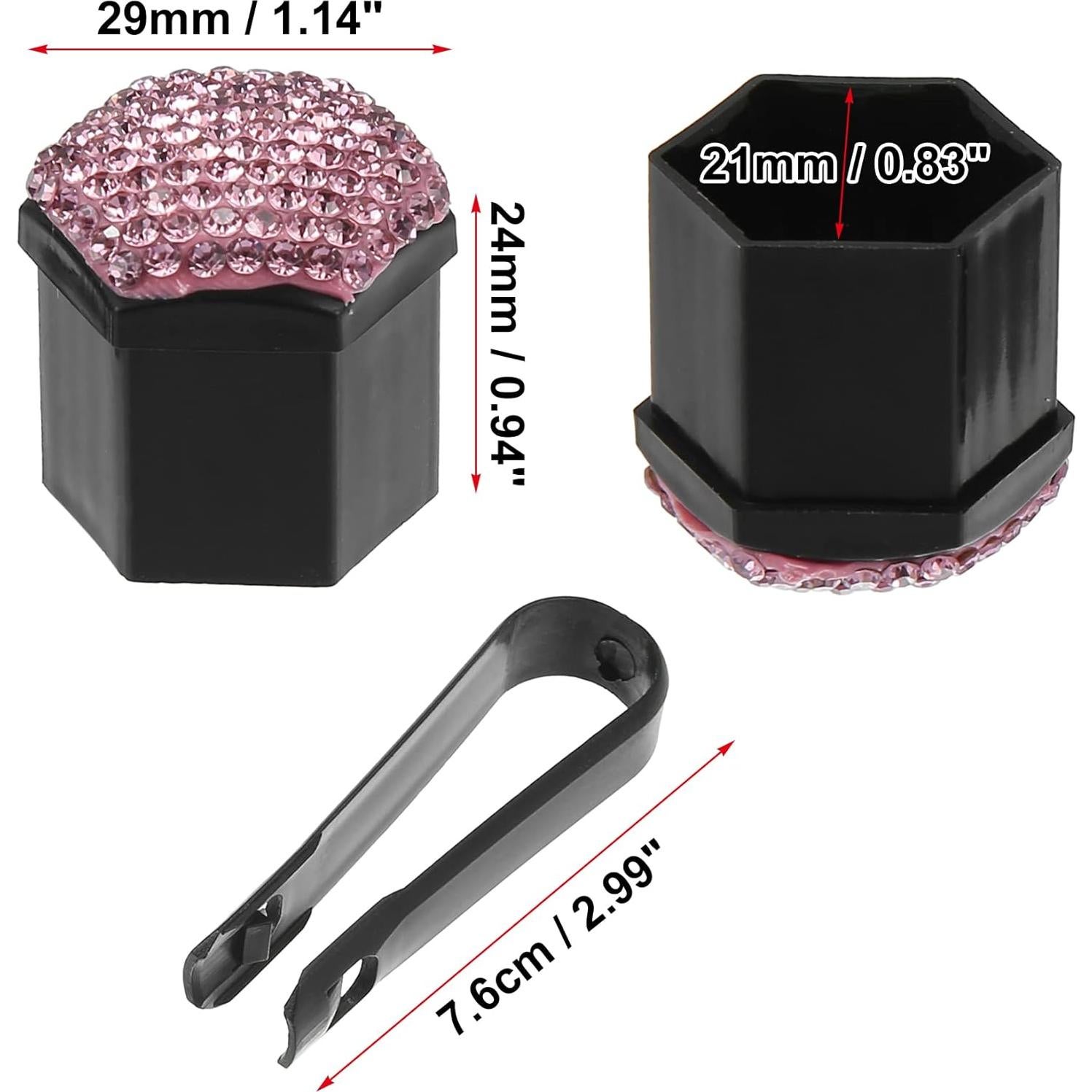 Cubiertas de Tuercas de Rueda X AUTOHAUX 21mm Rosa 20pcs