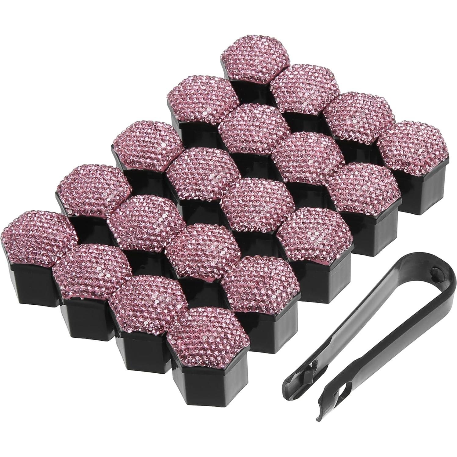 Cubiertas de Tuercas de Rueda X AUTOHAUX 21mm Rosa 20pcs