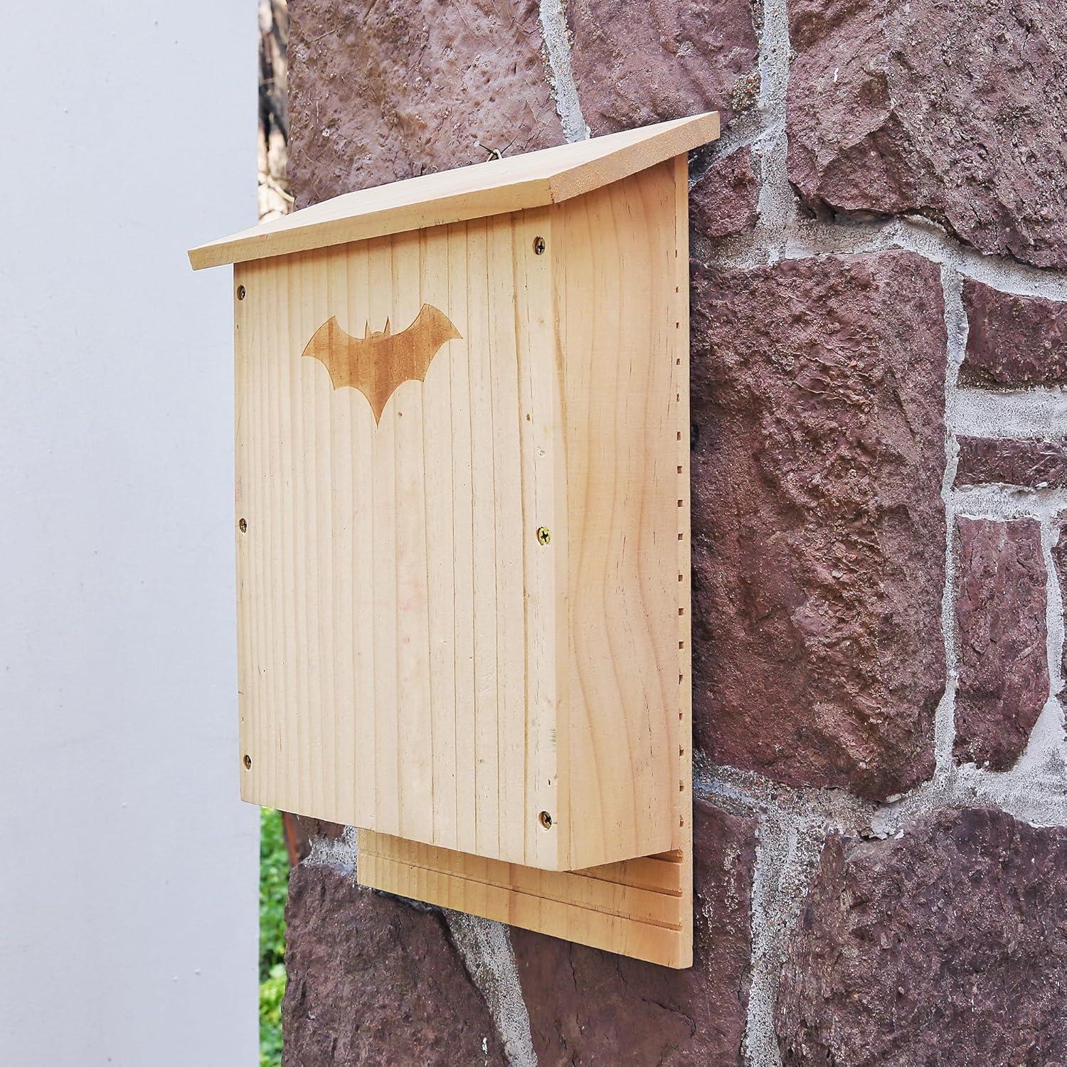 Casa de Murciélagos de Madera Doble Cámara SEEZENGREEN 38.5cm