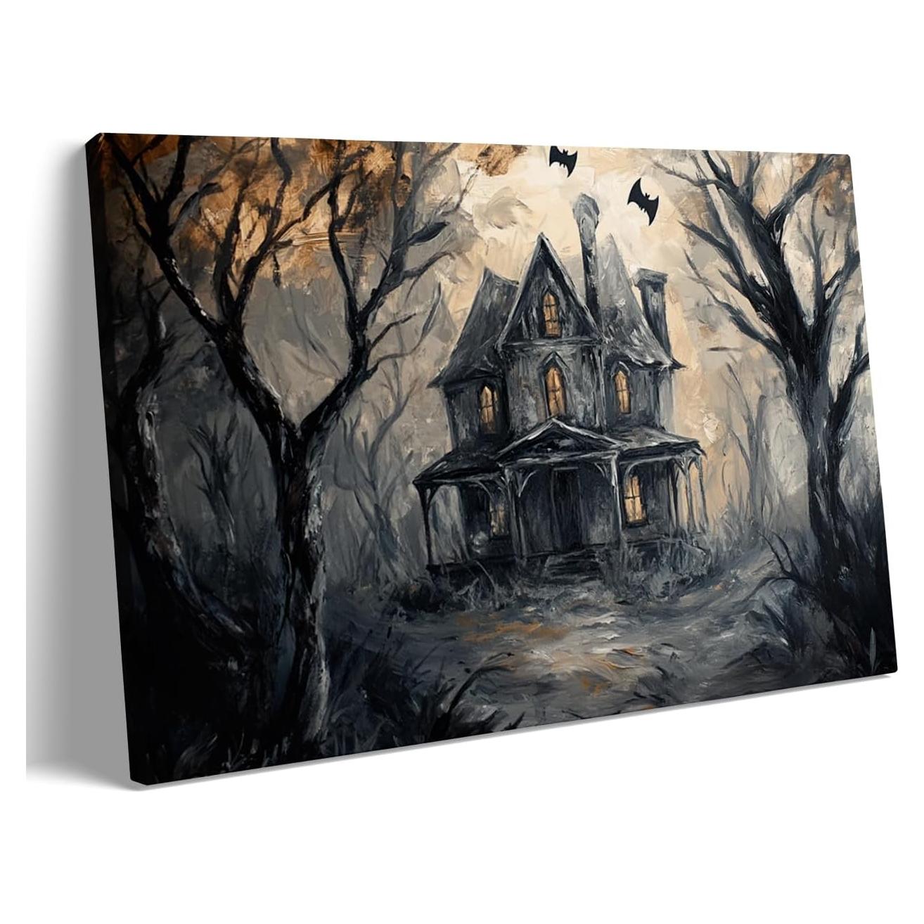 Arte de Pared Lienzo Gótico Embrujado 60x91cm Enmarcado