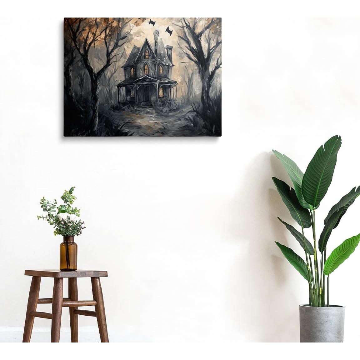 Arte de Pared Lienzo Gótico Embrujado 60x91cm Enmarcado