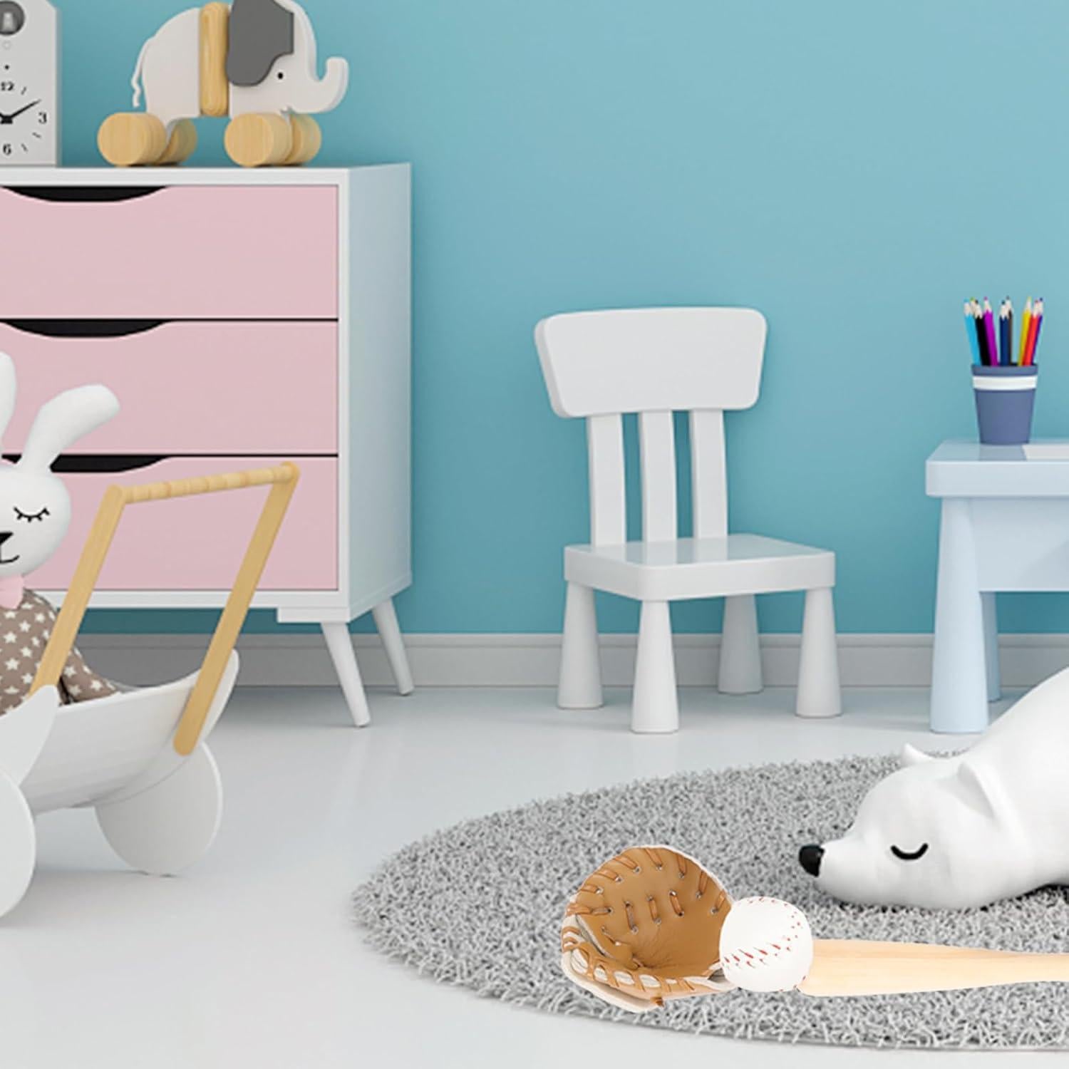 Conjunto de Casa de Muñecas Béisbol Ciieeo 2 Bate Miniatura 2 Pelotas