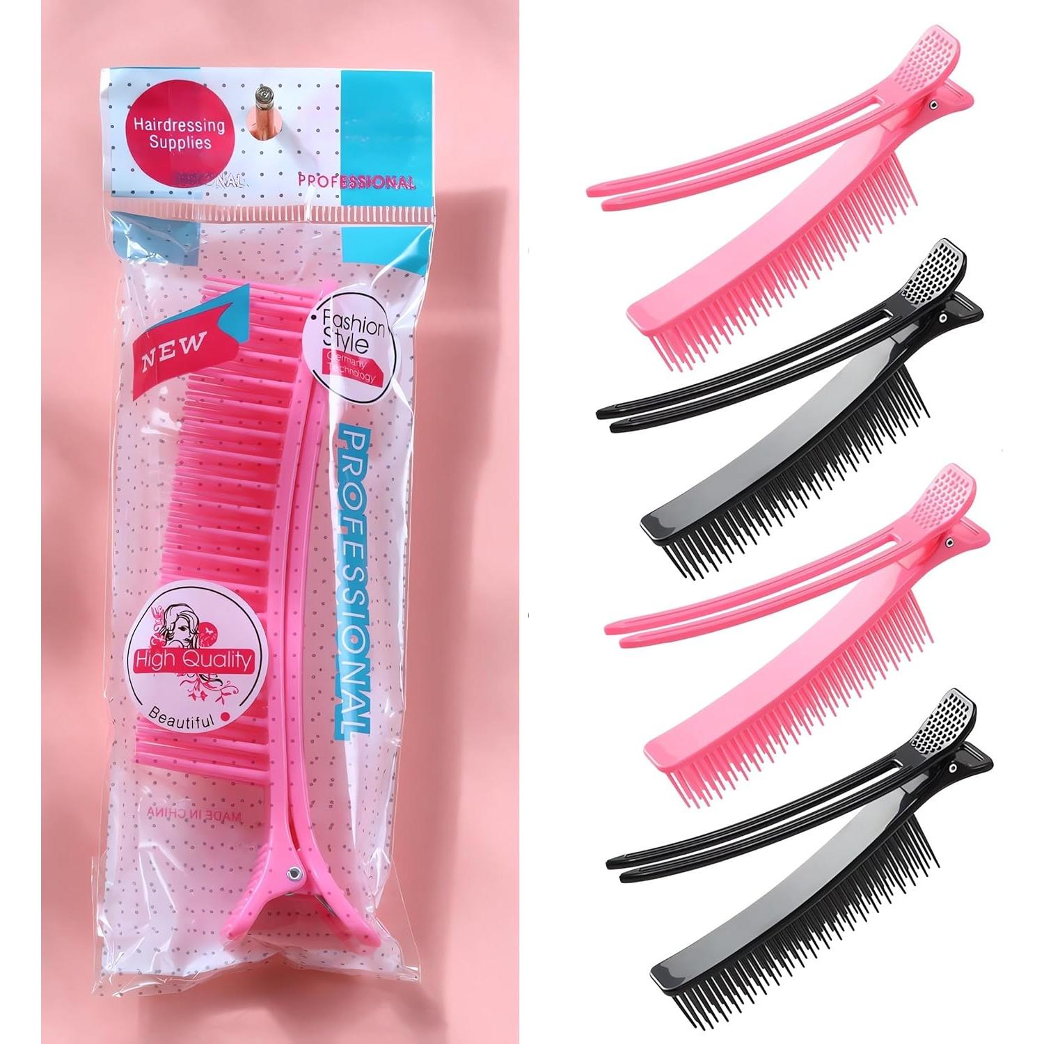 4 Clips de Sujeción para Cabello Hongtu - Estilizado y Corte