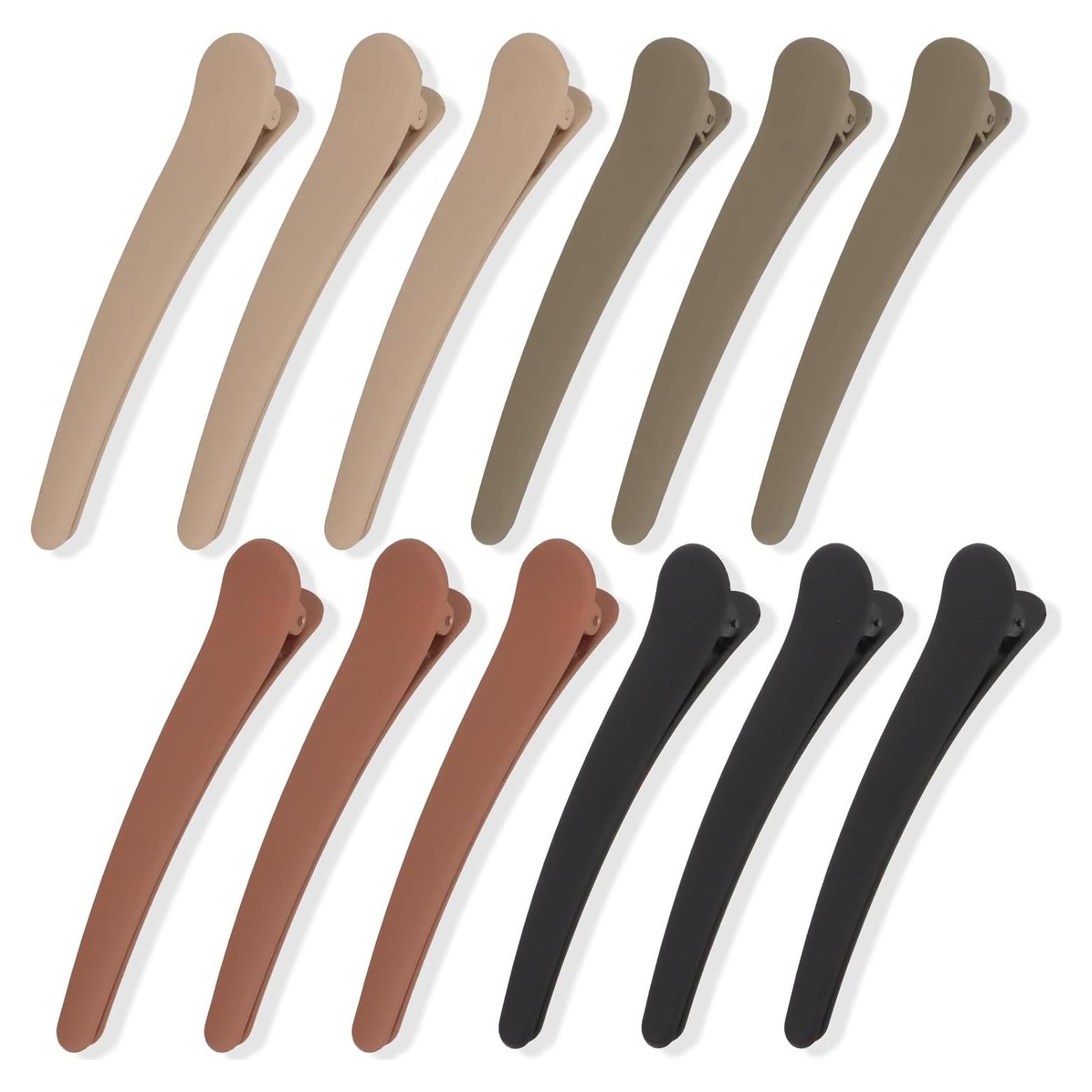 12 Clips de Cocodrilo para Cabello YISSION 11.94 cm Neutros