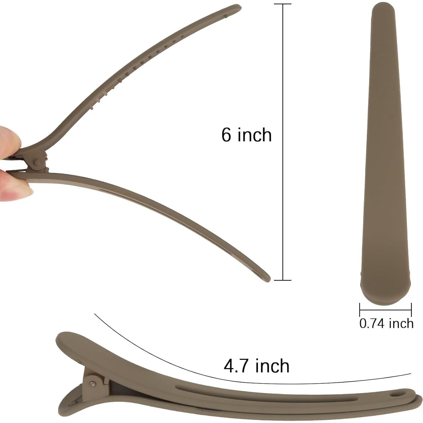 12 Clips de Cocodrilo para Cabello YISSION 11.94 cm Neutros