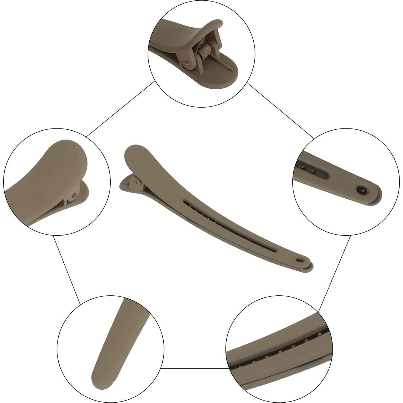 12 Clips de Cocodrilo para Cabello YISSION 11.94 cm Neutros