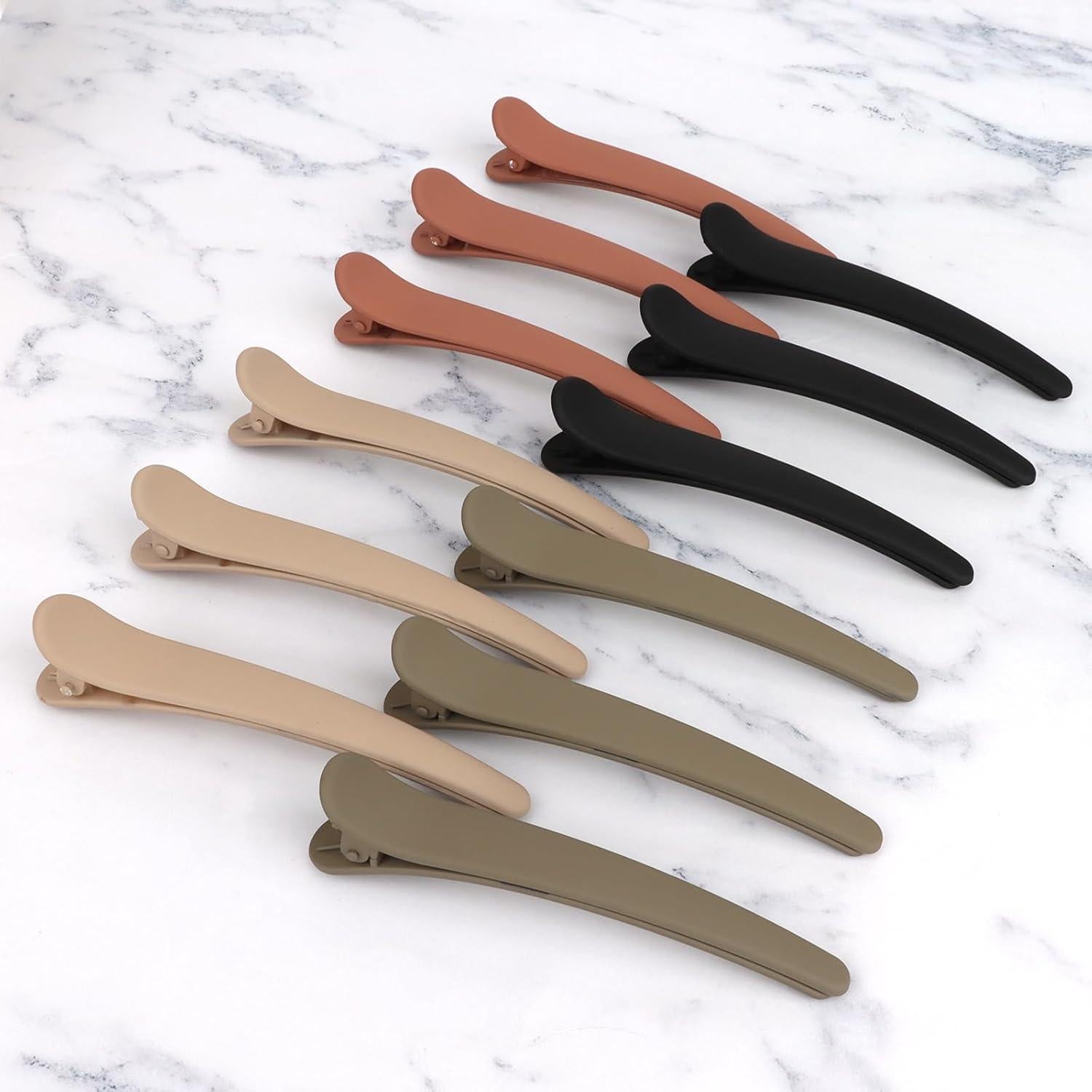 12 Clips de Cocodrilo para Cabello YISSION 11.94 cm Neutros