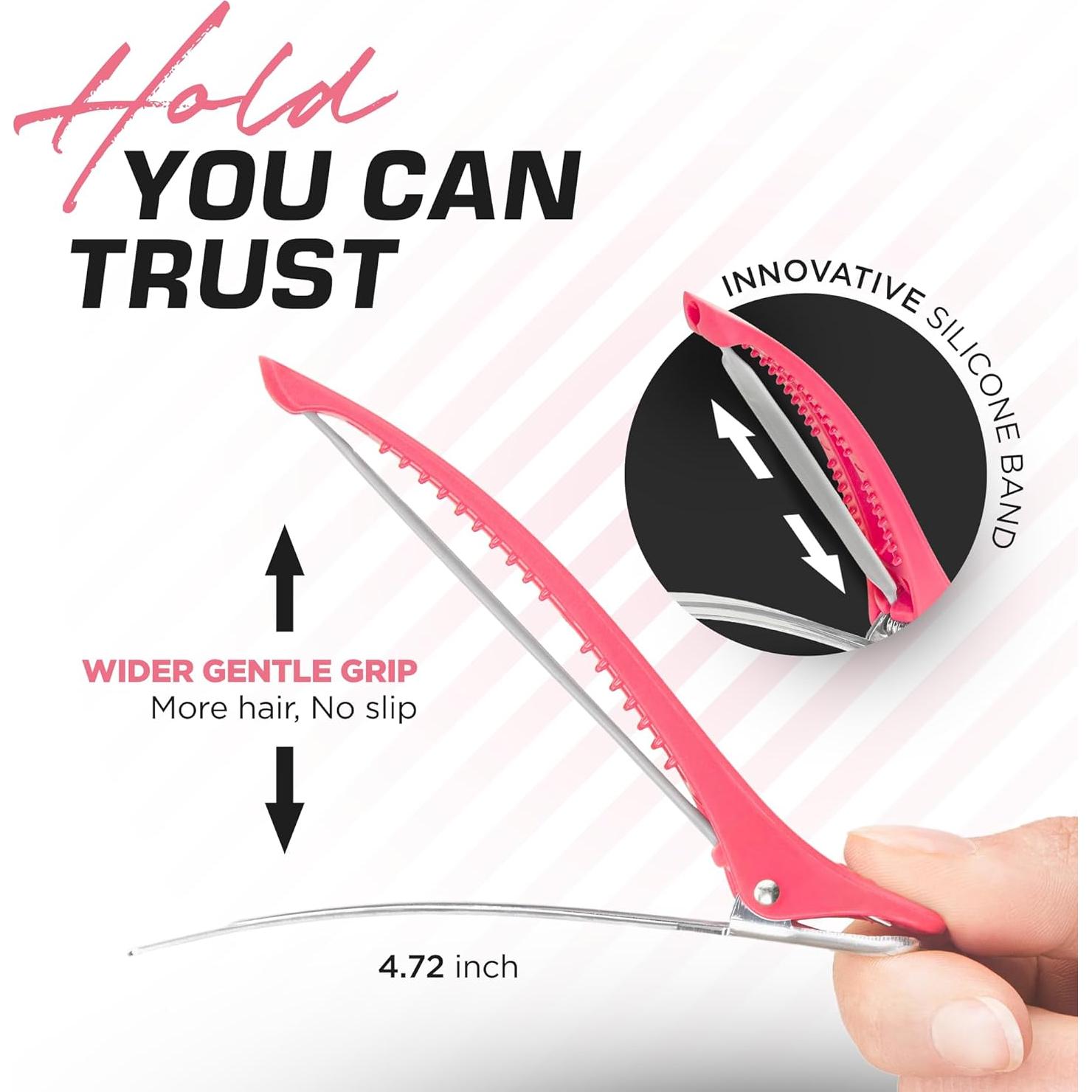 Pinzas para el cabello Fagaci Firm Grip - 6 unidades multicolor