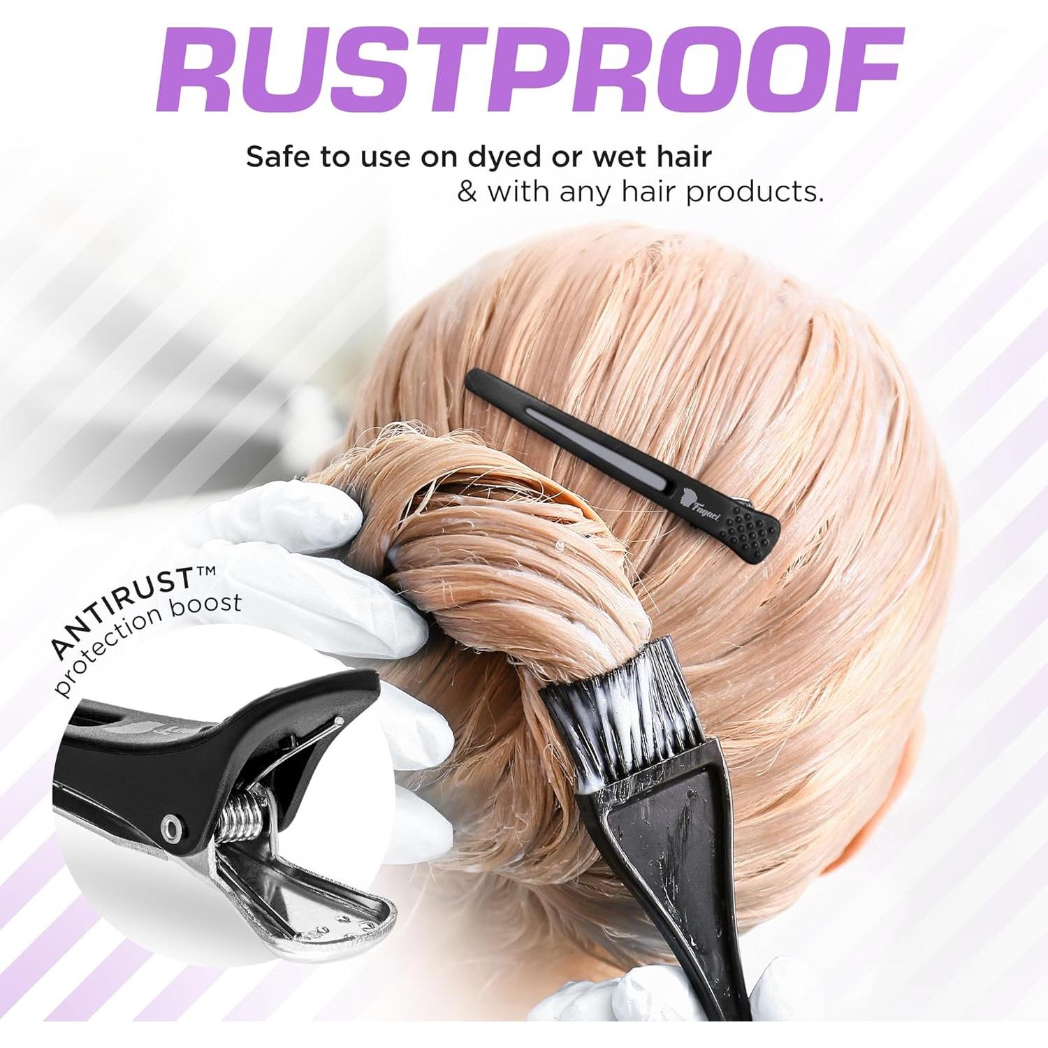 Pinzas para el cabello Fagaci Firm Grip - 6 unidades multicolor