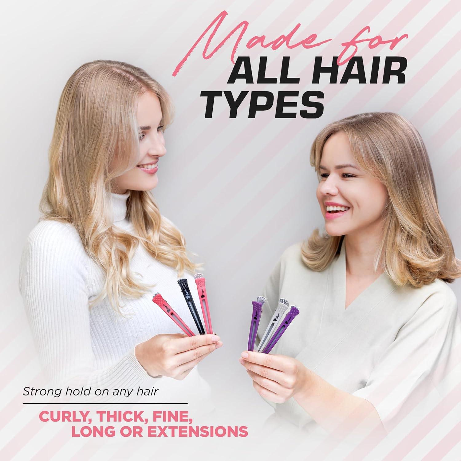 Pinzas para el cabello Fagaci Firm Grip - 6 unidades multicolor