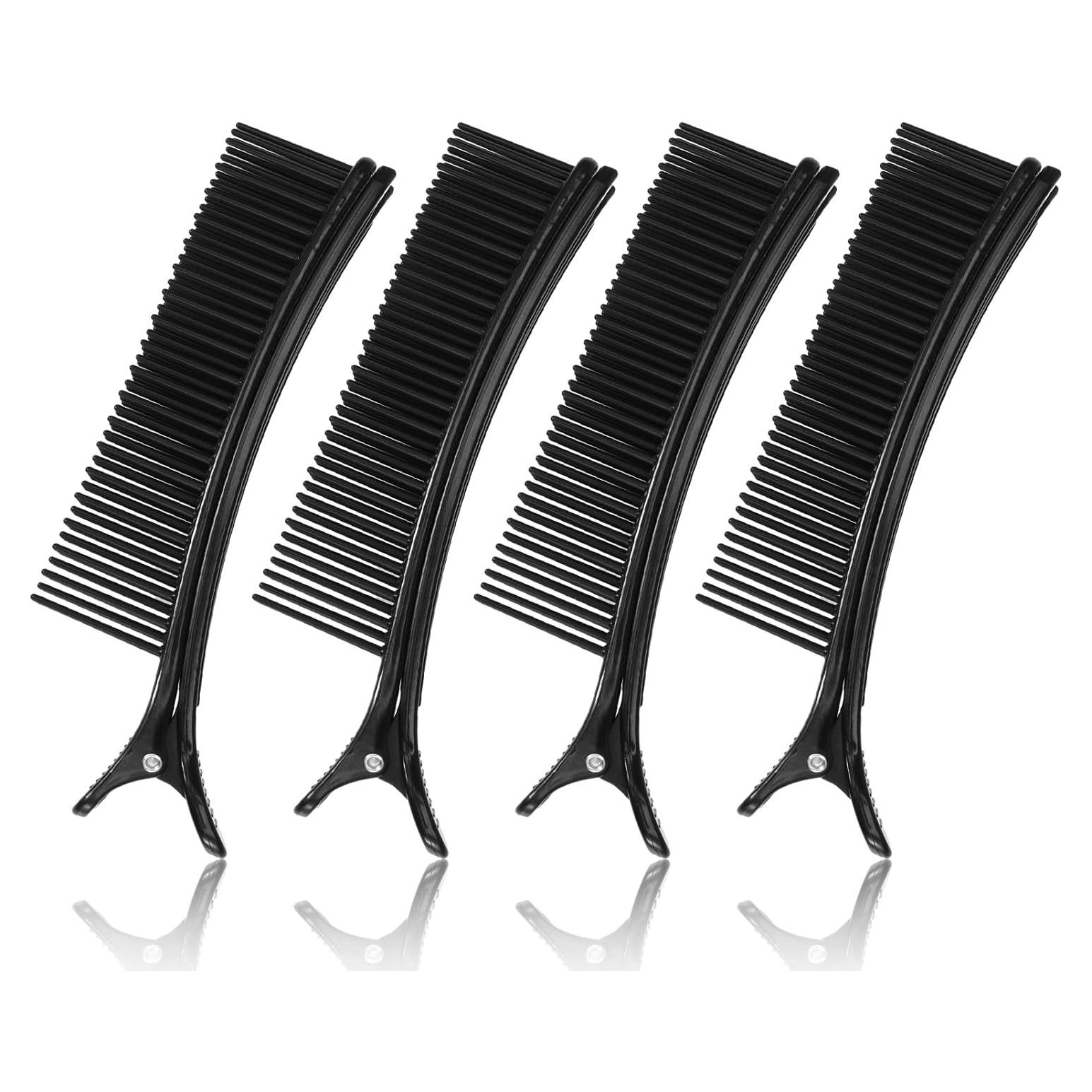 4 Clips de Agarre para Cabello HAKFOO - 14 cm, Negro